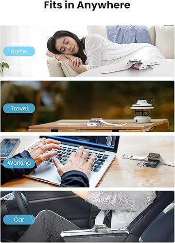 Miniatura 7 de Cargador portátil 2024 para Apple Watch, cargador inalámbrico para iWatch 98765432SEUltra, cargador rápido para iPhone Watch con llavero, magnético,