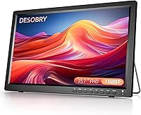 DESOBRY 15.7 Inch Portable TV with Rechargeable Battery, ATSC Tuner, 1080P HD, HDMI USB AV Inputs - Perfect for Camping Kitchen Travel