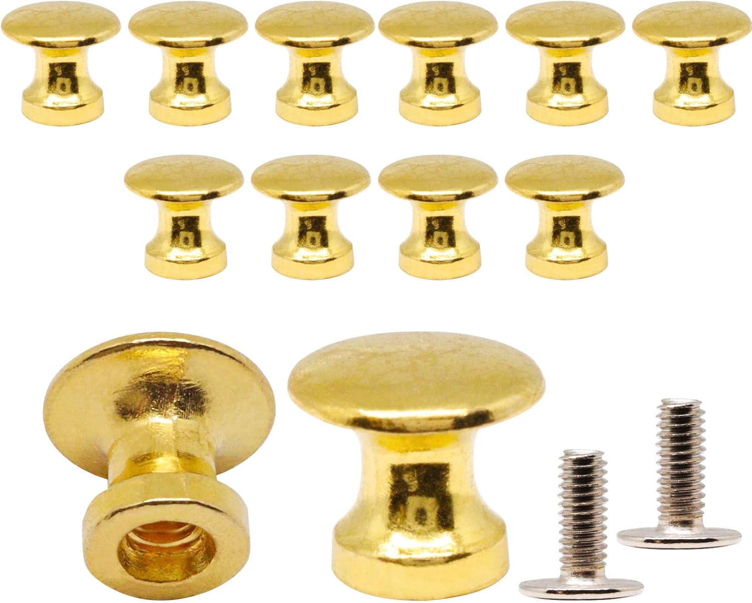 SWZHAI 12pcs Gold Zinc Alloy Mini Drawer Knobs for Jewelry