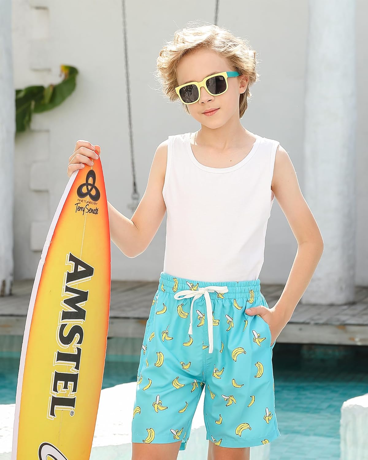westwolf Boys Swim Trunks with Compression Liner Toddler Boys Swim Shorts Boxer Brief Board Shorts Swimming Set 5-18T - Image 2
