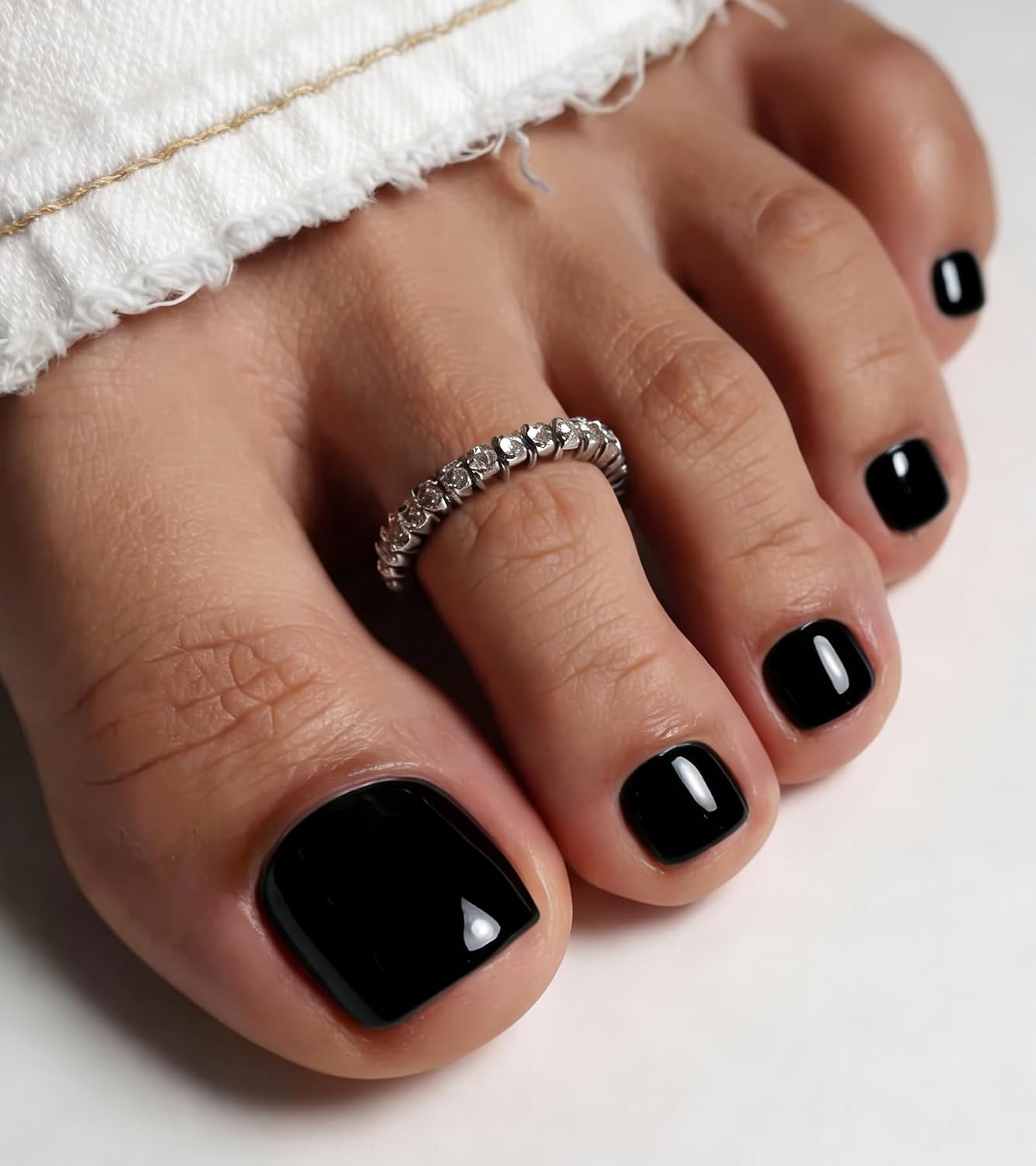 Artquee Press On Nails & Press on Toenails Bundle, All Black Solid Color image 5