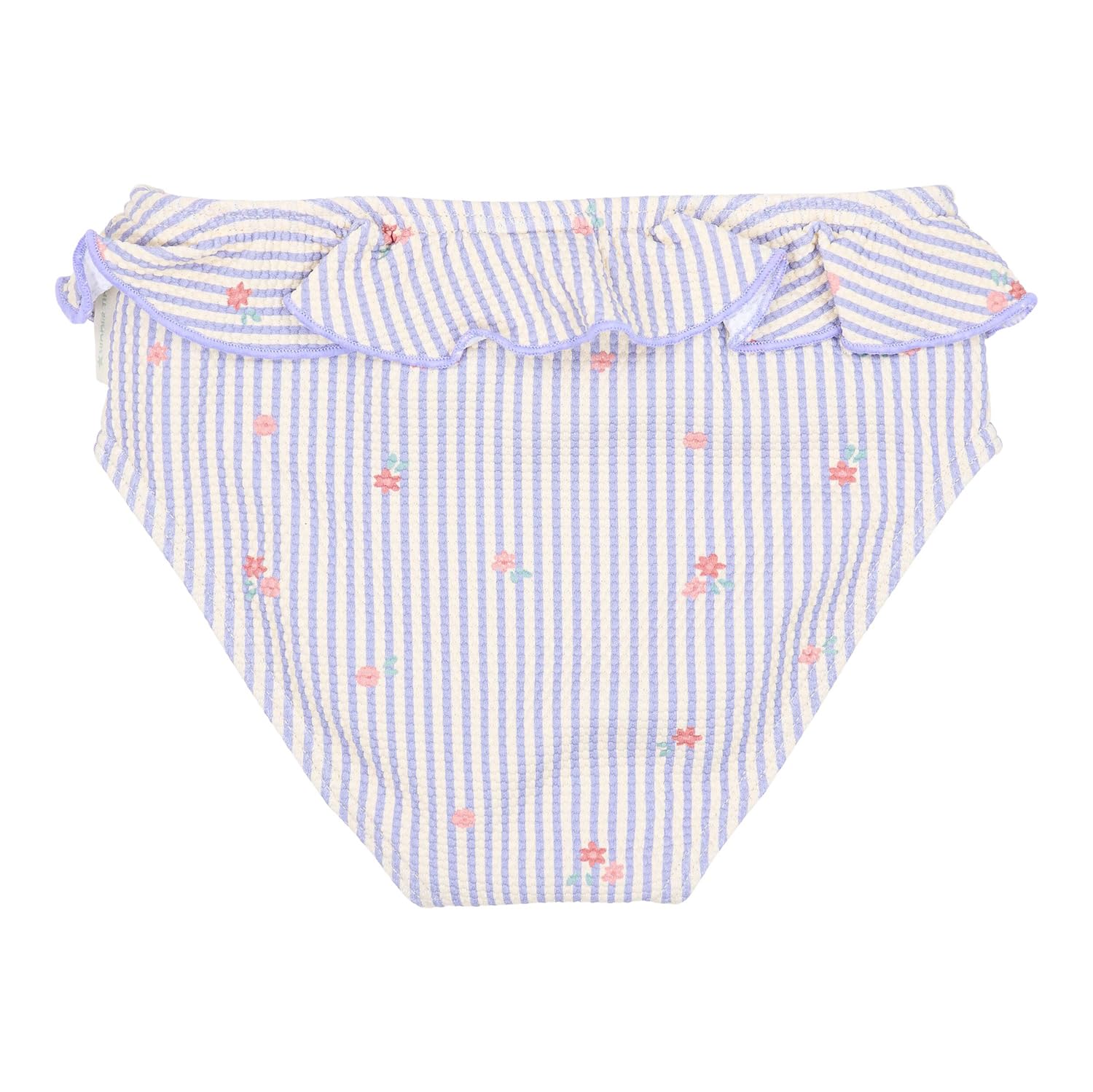 Little Dutch Kinder Badehose - Bikinihose Schwimmhose - mit Rüschen und Streifen - für Mädchen - Dreamy Stripes - lila (Gr. 98/104)
