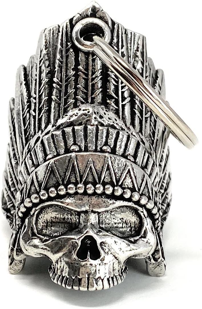 Indian Skull Motorcycle Biker Accessory or Key Chain for Luck