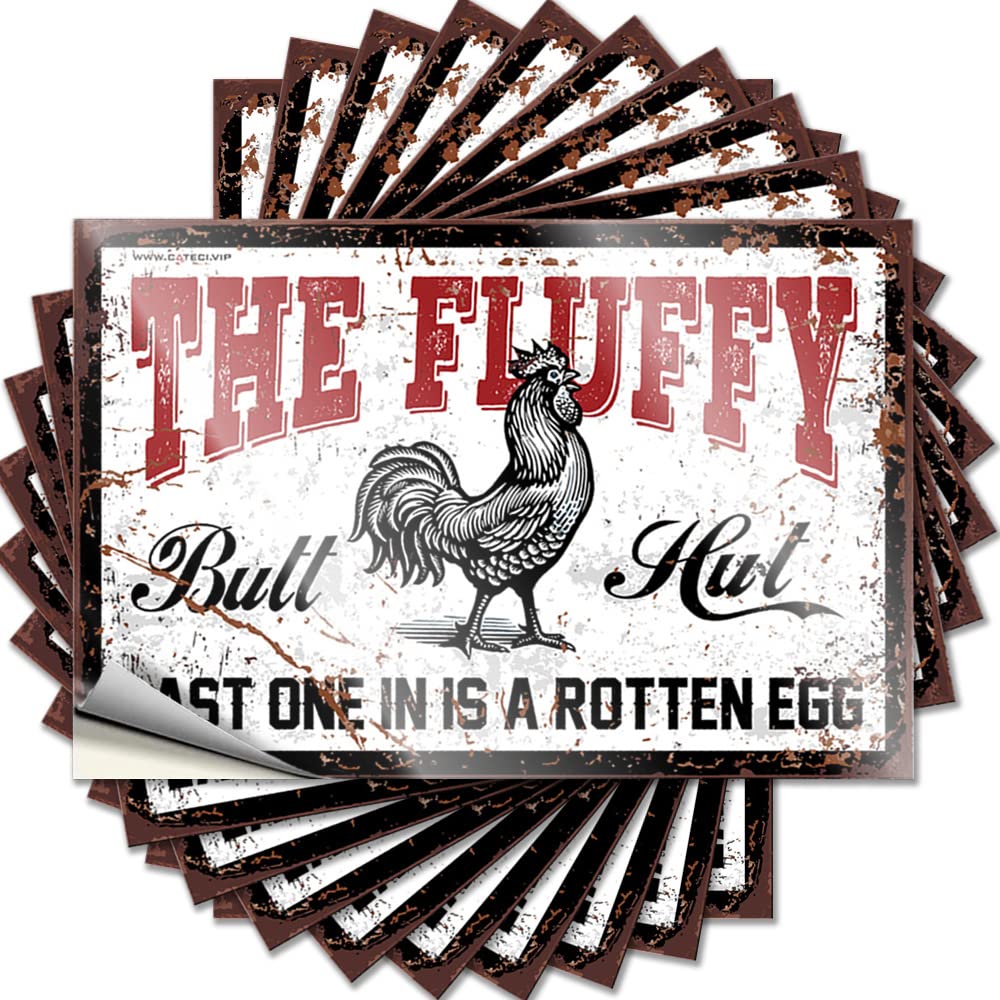 Stickers Fuzzy Restroom Accessories Bumper Chicken Coop The Fluffy Butt Hut Last One in is A Rotten Egg - No Residue Decals for Racing(12X18CM)