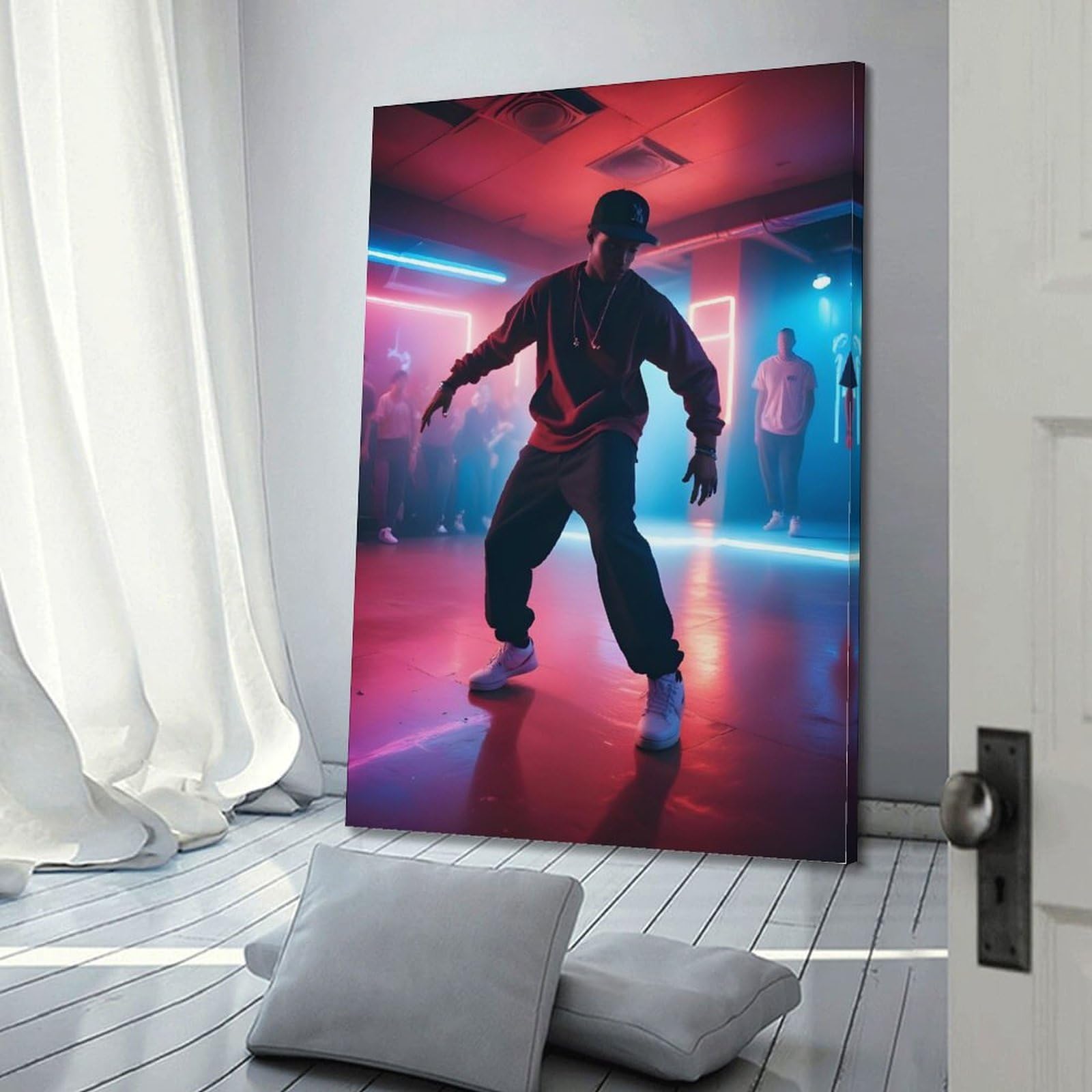ZLQYHW Poster con danza, hip-hop, ballerino di strada, B-boy, su tela, decorativo, per camera da letto, per camera da letto, 60 x 90 cm