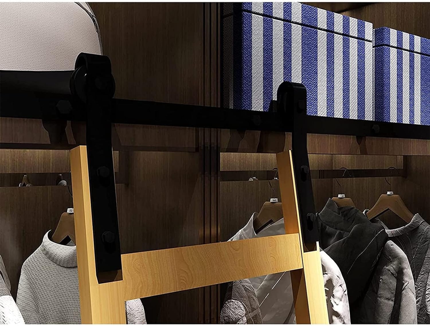 Kit de quincaillerie pour bibliothèque à roulettes en acier robuste au design épuré