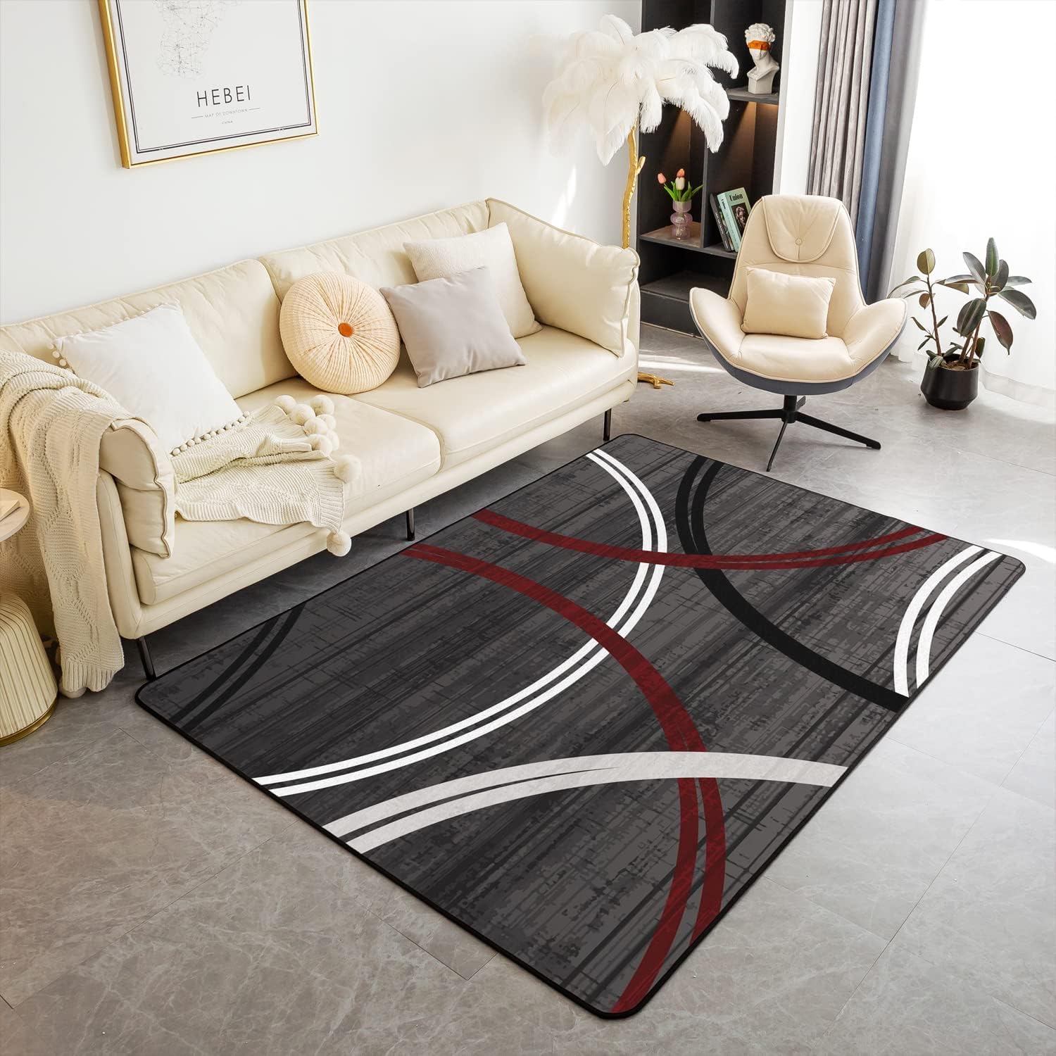 Tapis de salon moderne antidérapant 160x230 cm pour sécuriser le sol des enfants