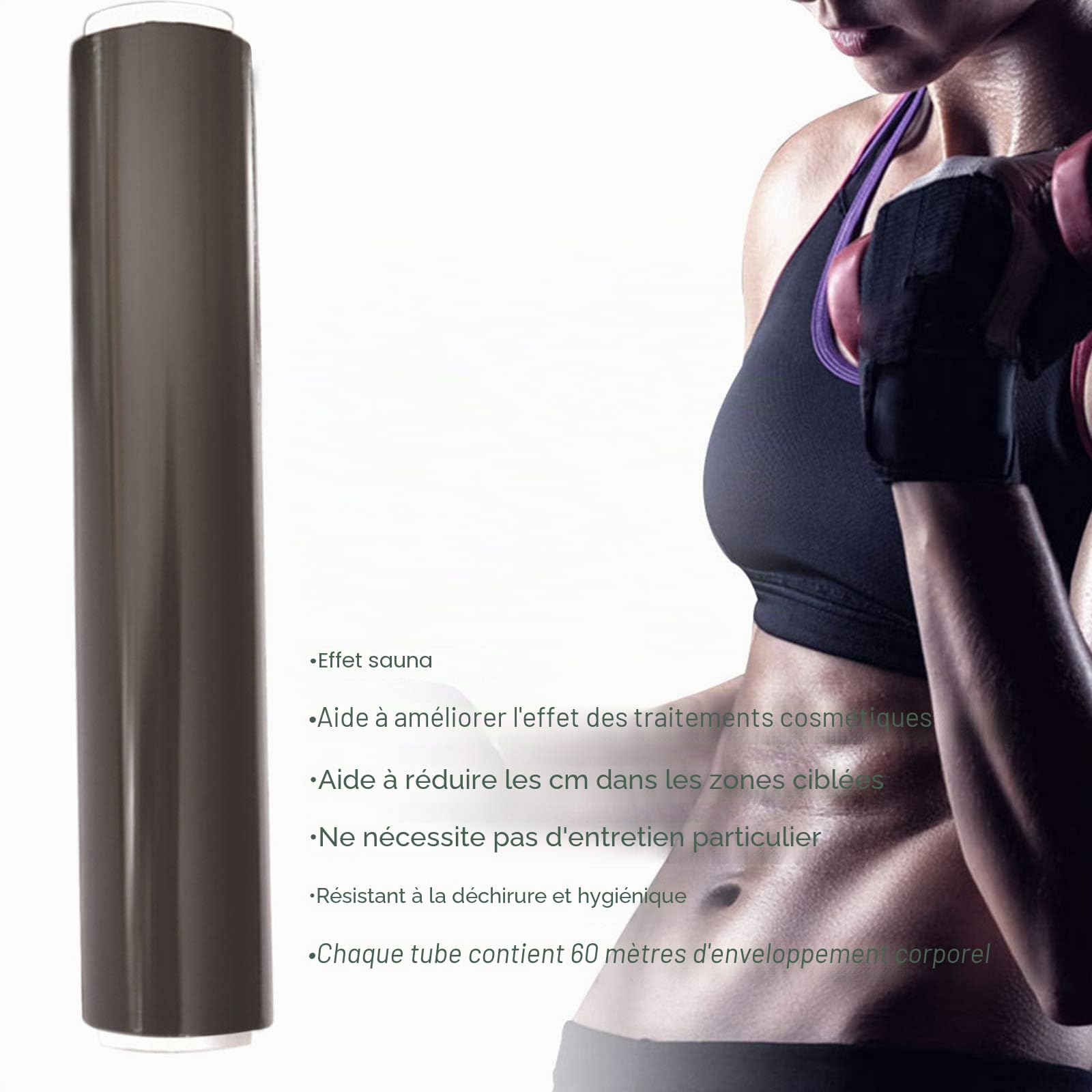 Enveloppe en plastique amincissante, saine et transparente, brûleur de graisse amincissant, patchs amincissants pour façonner l'abdomen, la taille et les jambes, noir