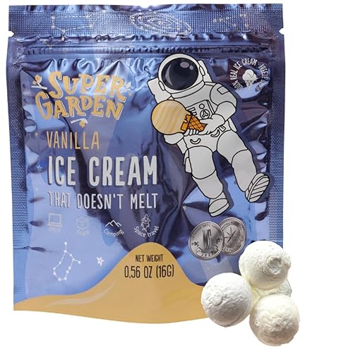 Miniatura 1 de Super Garden - Burbujas de helado liofilizado sabor a vainilla, sabroso helado de astronauta liofilizado, caramelo liofilizado, sabrosos aperitivos