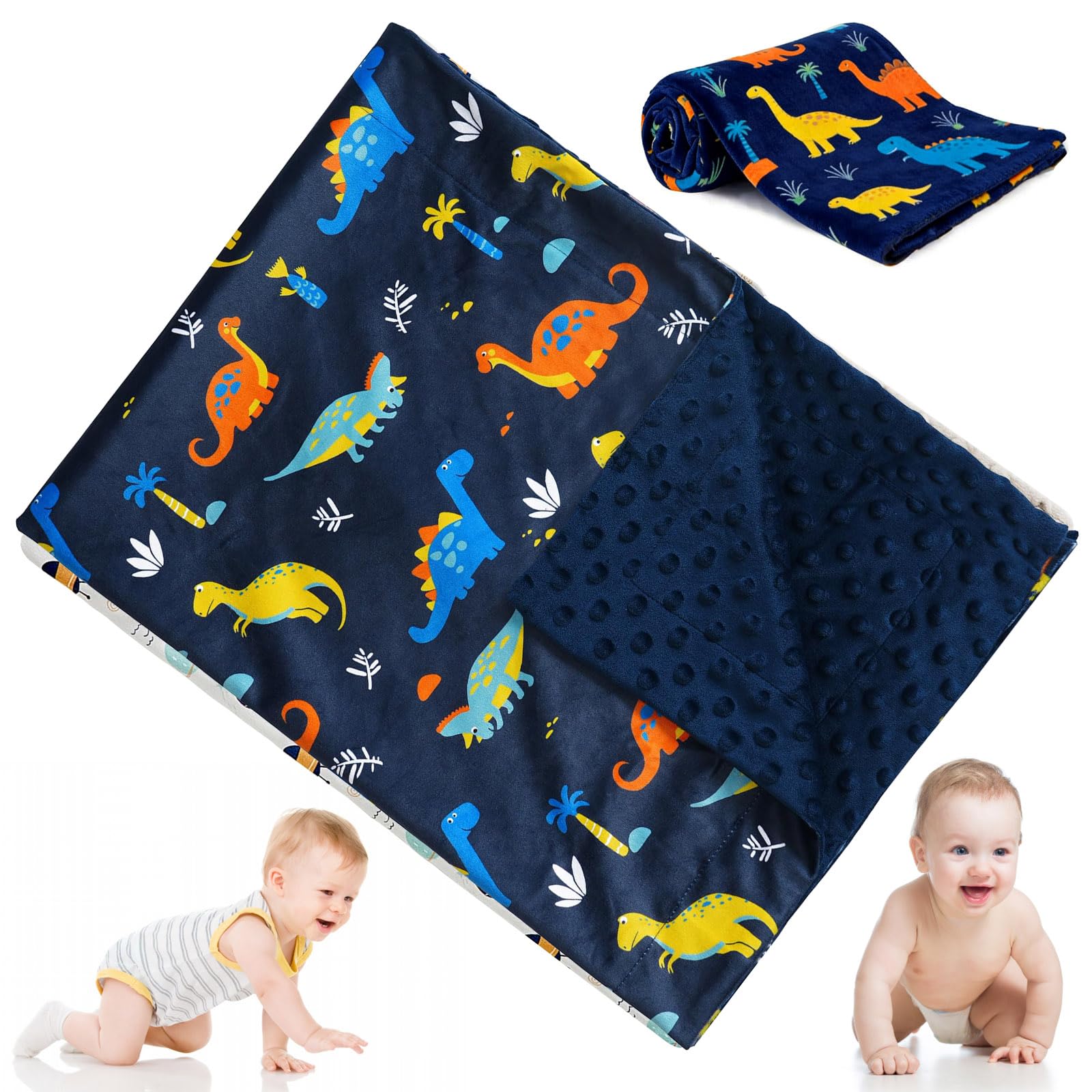 Baby Blanket for Newborns, Super Soft Breathable and Warm Baby Cot Blanket with Dotted Fleece Backing