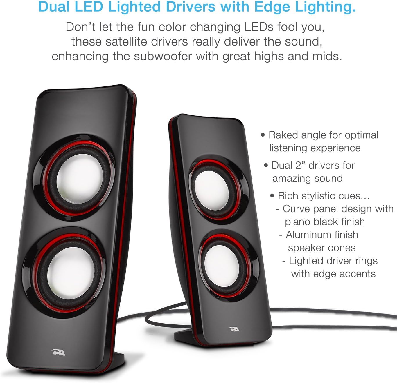 Exclusive Discount 80% Offer Cyber Acoustics Bluetooth Speakers with LED Lights – The Perfect Gaming, Movie, Party, Multimedia 2.1 Subwoofer Speaker System (CA-SP34BT) Hottest Sale Cyber Acoustics Bluetooth Speakers with LED Lights – The Perfect Gaming, Movie, Party, Multimedia 2.1 Subwoofer Speaker System (CA-SP34BT)