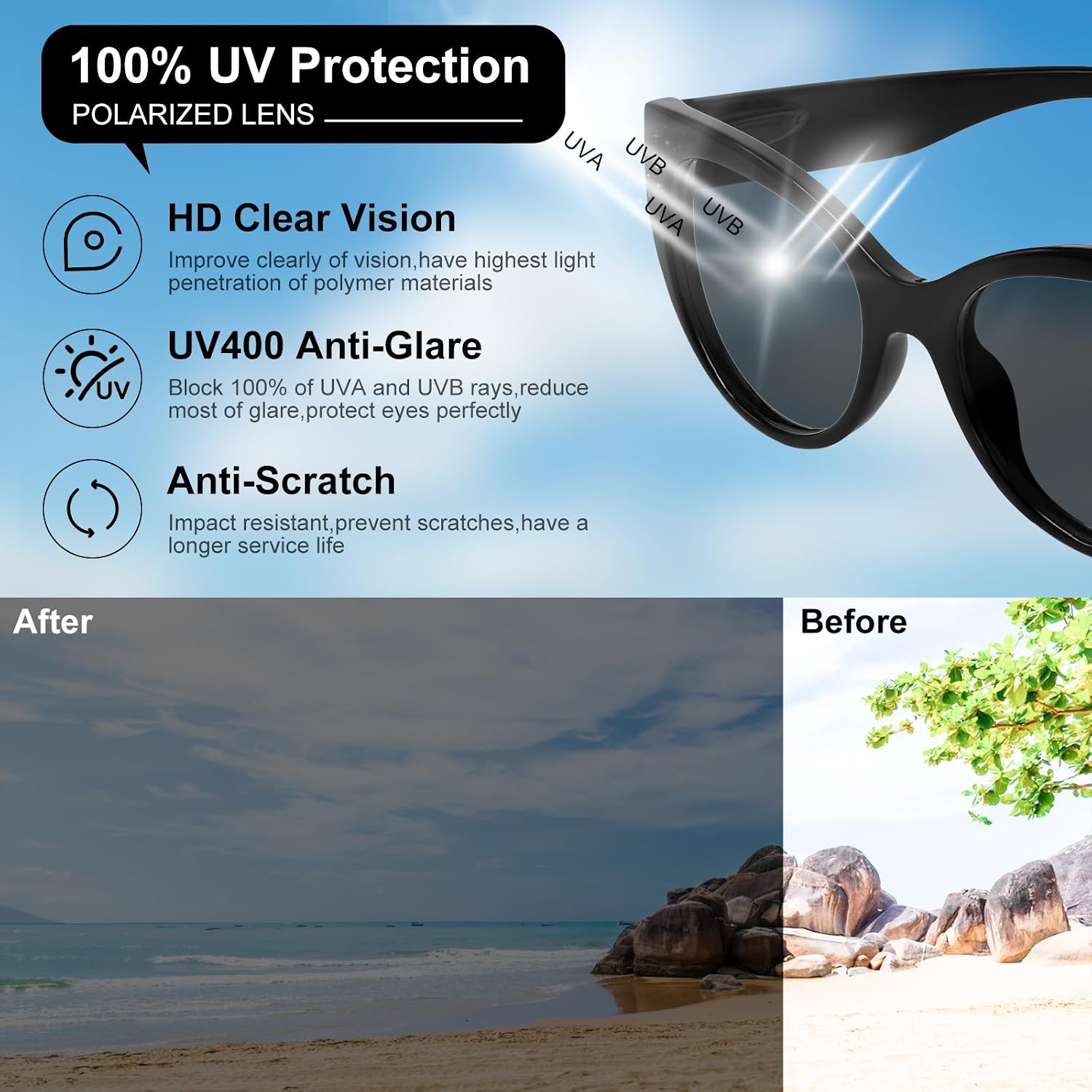 OCCI CHIARI Transition Bifocal Sun Reading Glasses for Women Cat Eye Sunglasses