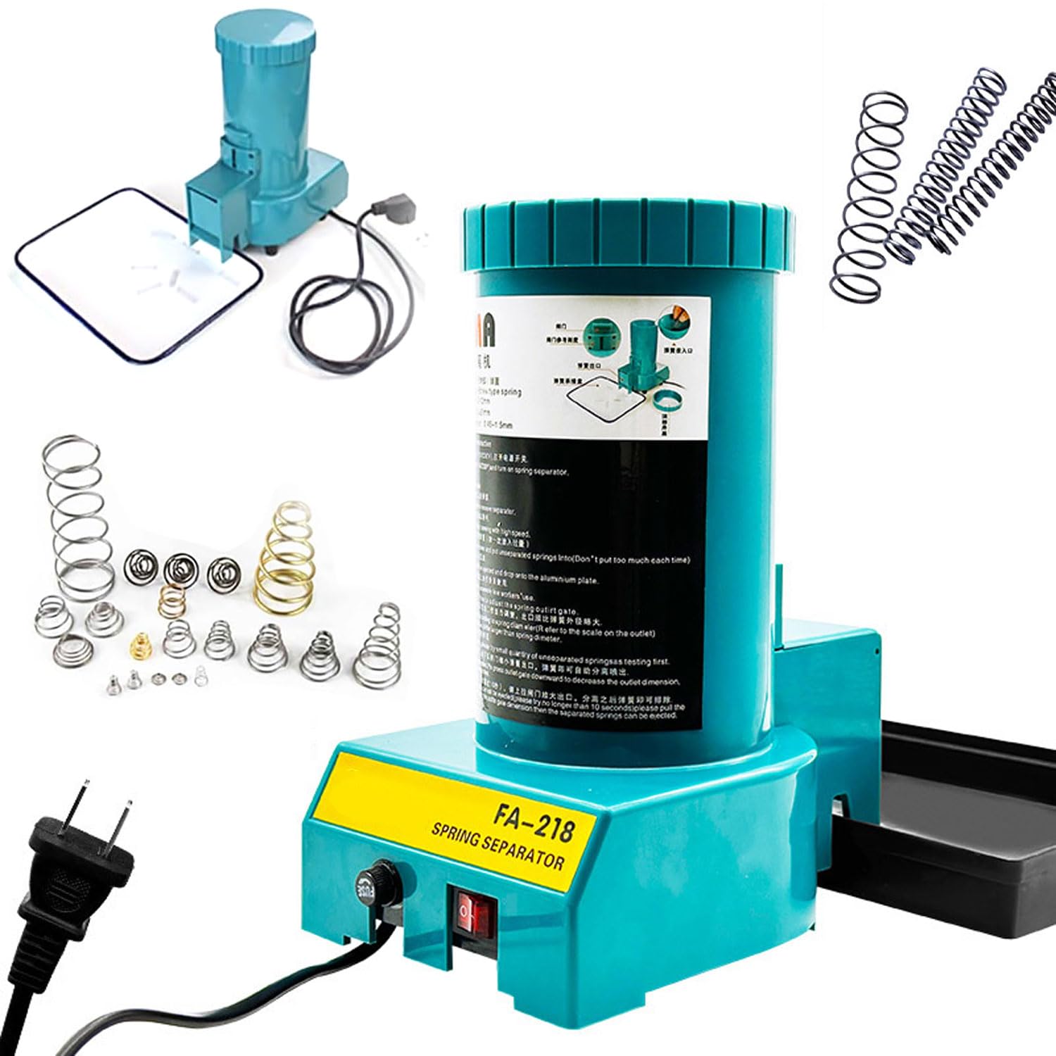 Herramienta separadora automática de resortes, máquina pequeña de 40 W para romper resortes enredados, funciona con diámetro exterior de 2 a 15 mm y diámetro de alambre de 0,2 a 2 mm