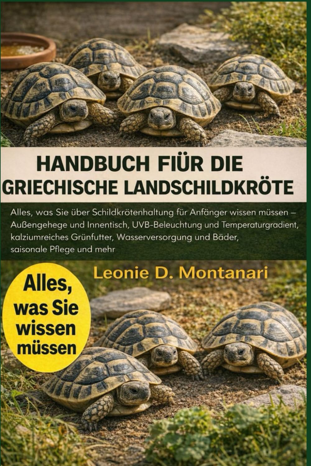 HANDBUCH FÜR DIE GRIECHISCHE LANDSCHILDKRÖTE: Alles, was Sie über Schildkrötenhaltung für Anfänger wissen müssen – Außengehege und Innentisch, ... Wasserversorgung und Bäder, saisonale Pflege