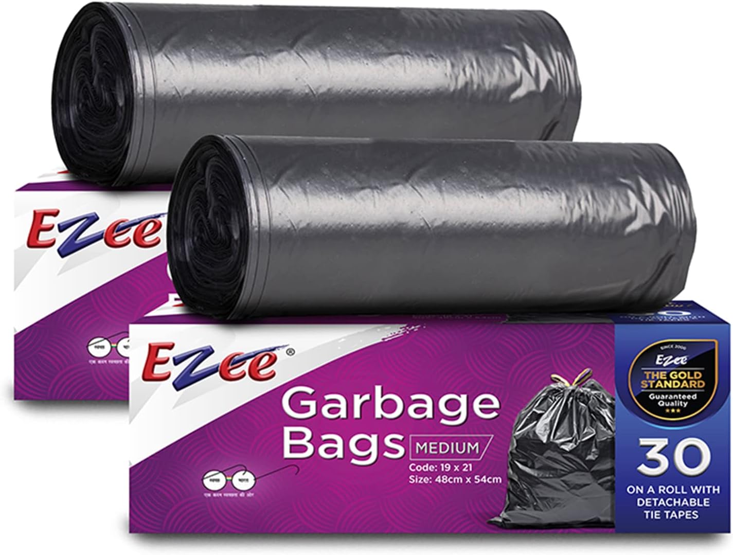 Garbage Bag - 60 Pieces (30 Pieces) 19 inches x 21 inches (Pack of 2)