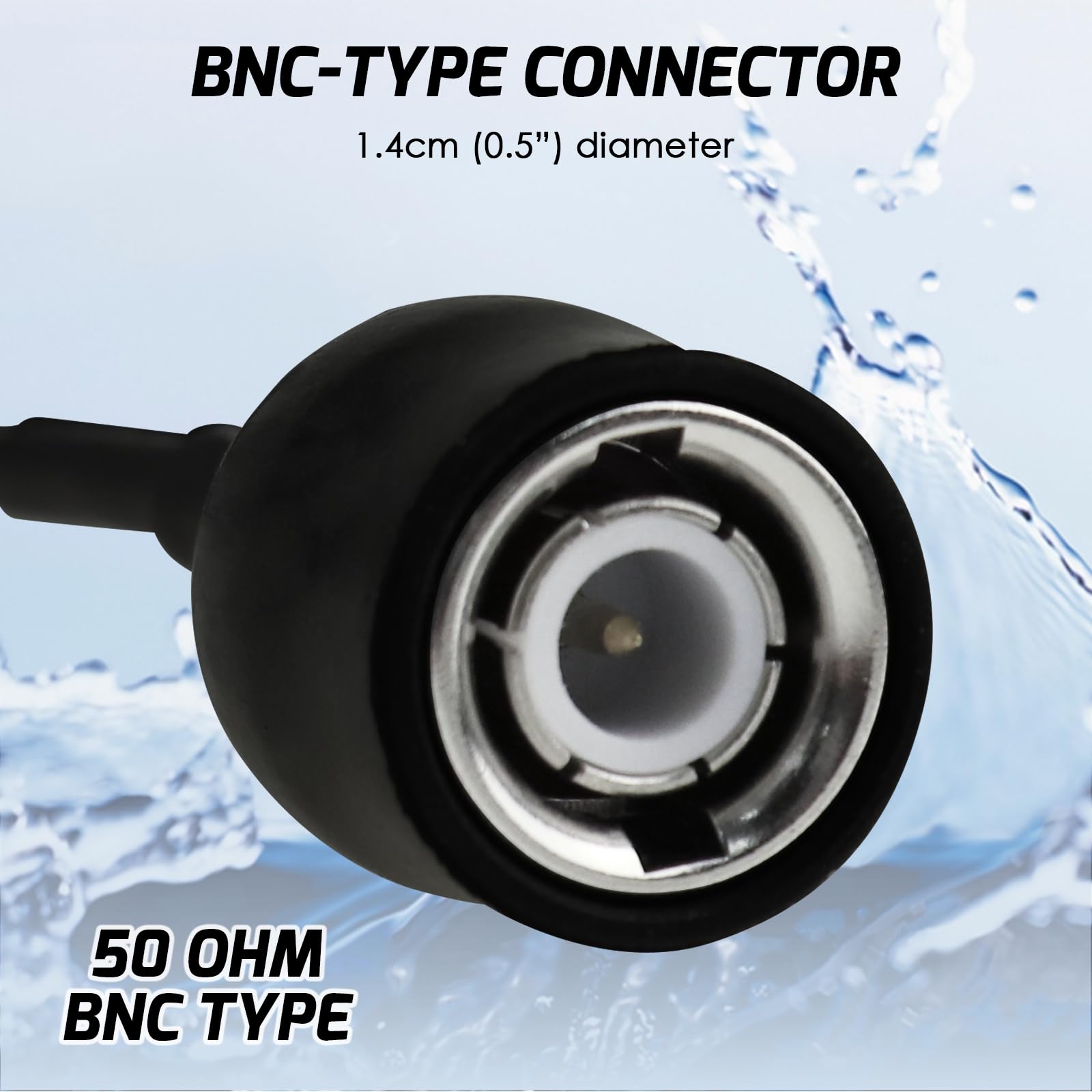Câble d'électrode pH de remplacement, sonde 0-14pH avec connecteur BNC, 200 cm, pour tester les liquides : océan, eau de mer, pluies acides.