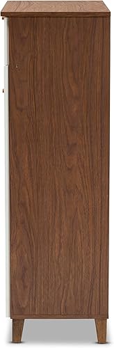 Miniatura 6 de Baxton Studio Zapateros, Blanco/Nogal