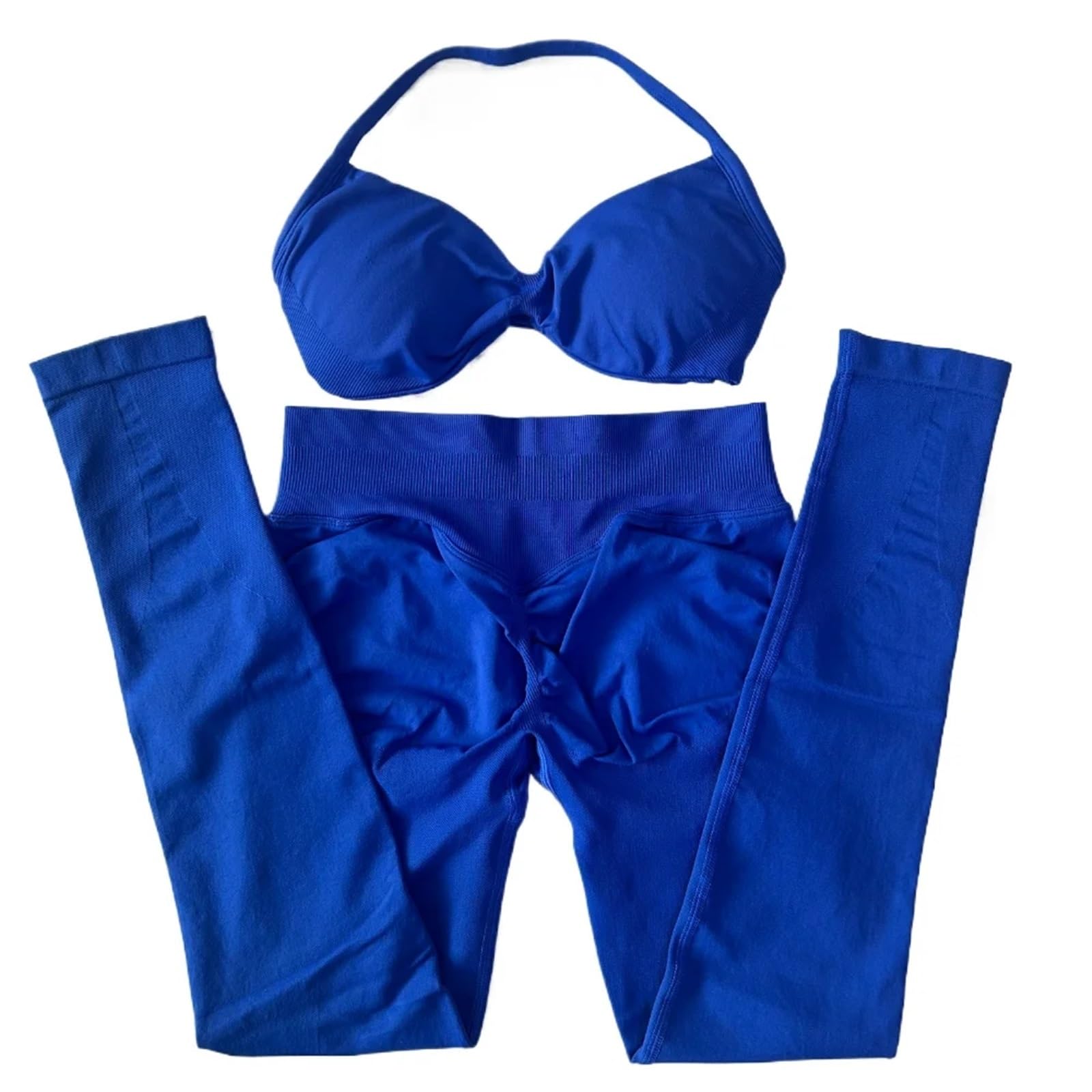 Sport Set Damen 2-teiliges Set mit Riemchen-Yoga-BH, Sport-Top, Workout-Leggings-Set, nahtloses Fitnessstudio-Set, Fitness-Kleidung, Outfit(Color 12,M)