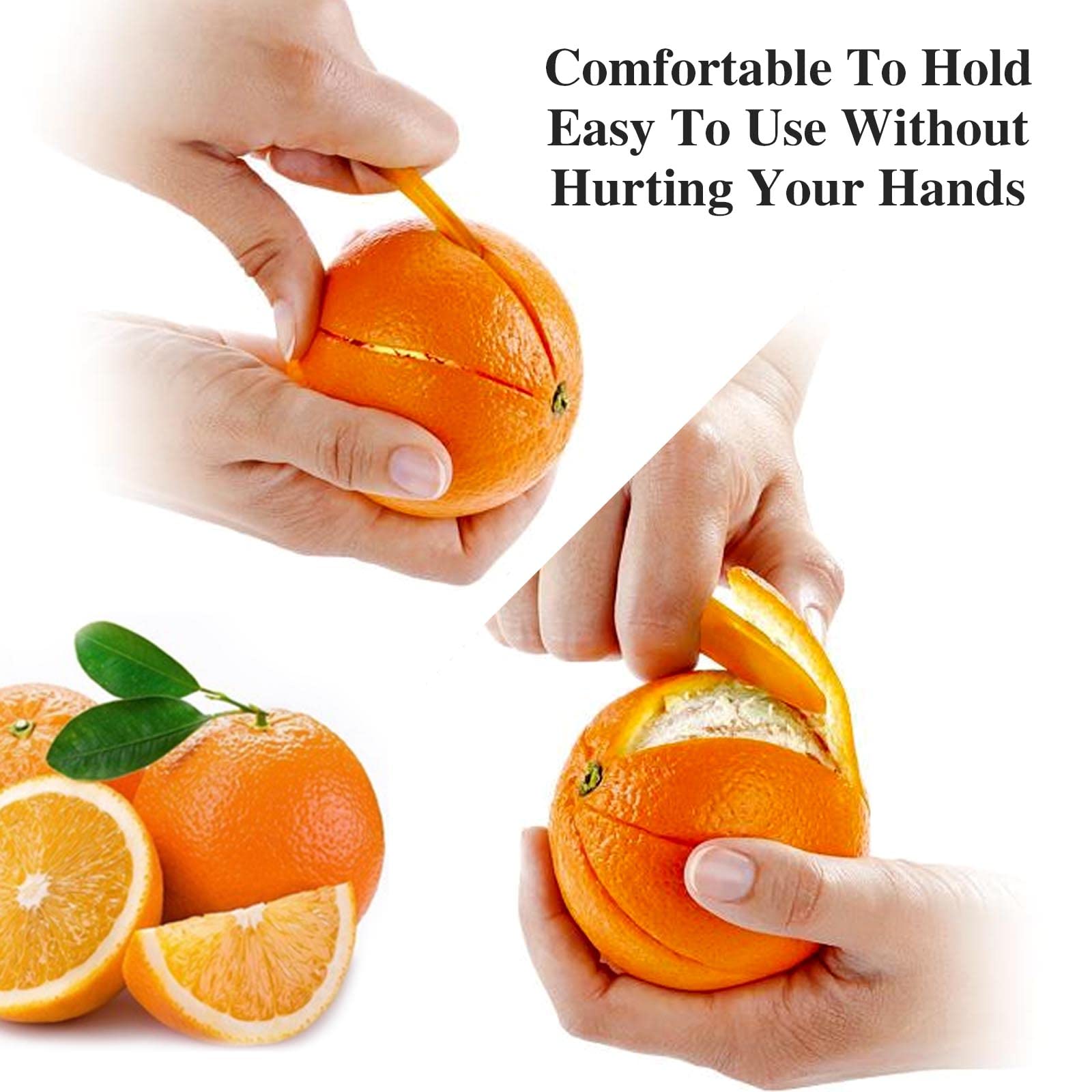 Set De 2 Peladores De Naranja De Plástico Con Mango Largo, Cuchilla De Precisión Y Diseño Ergonómico Plegable, Multiusos Para Cítricos Y Otras Frutas
