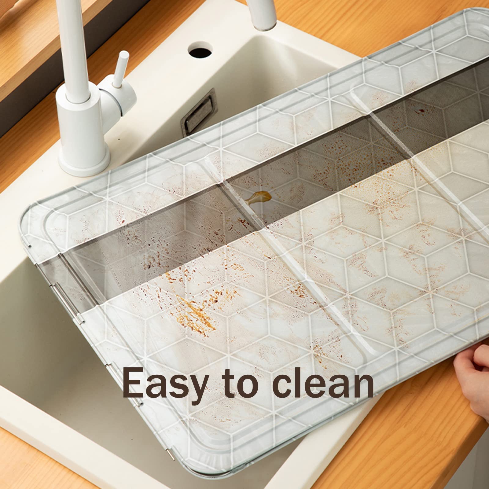 HJXGQJM Protector Antisalpicaduras,Protector Salpicaduras Cocina, Plegable Protección contra Salpicaduras, Protección contra Salpicaduras, Papel De Aluminio Protector Salpicaduras Cocina(2 Pieces)