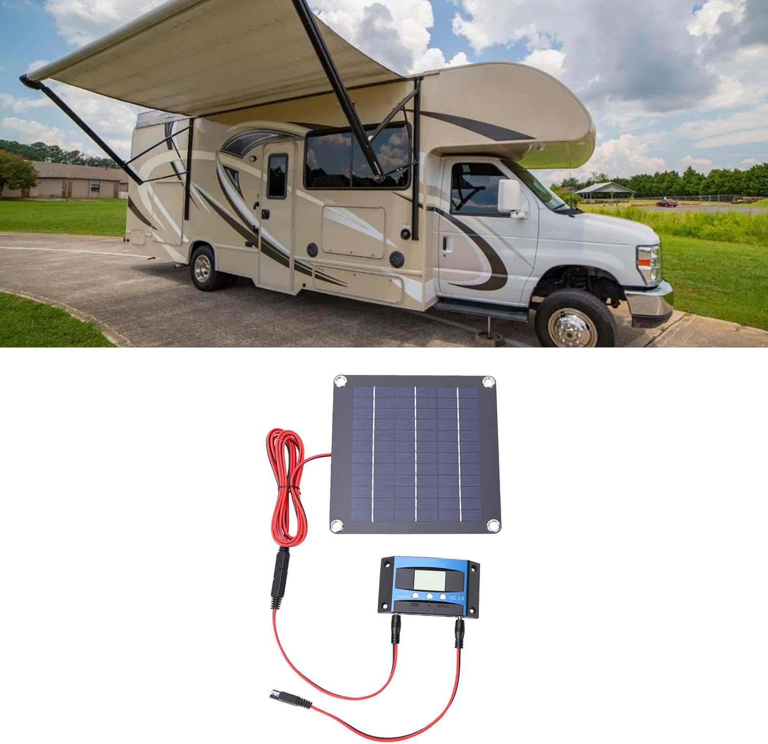 VBESTLIFE Solar Battery Charger, 20W, Solar Panel Kit with Smart MPPT Controller, for Car RV Boat Marine Trailer Automotive Trailer Truck Motorcycle