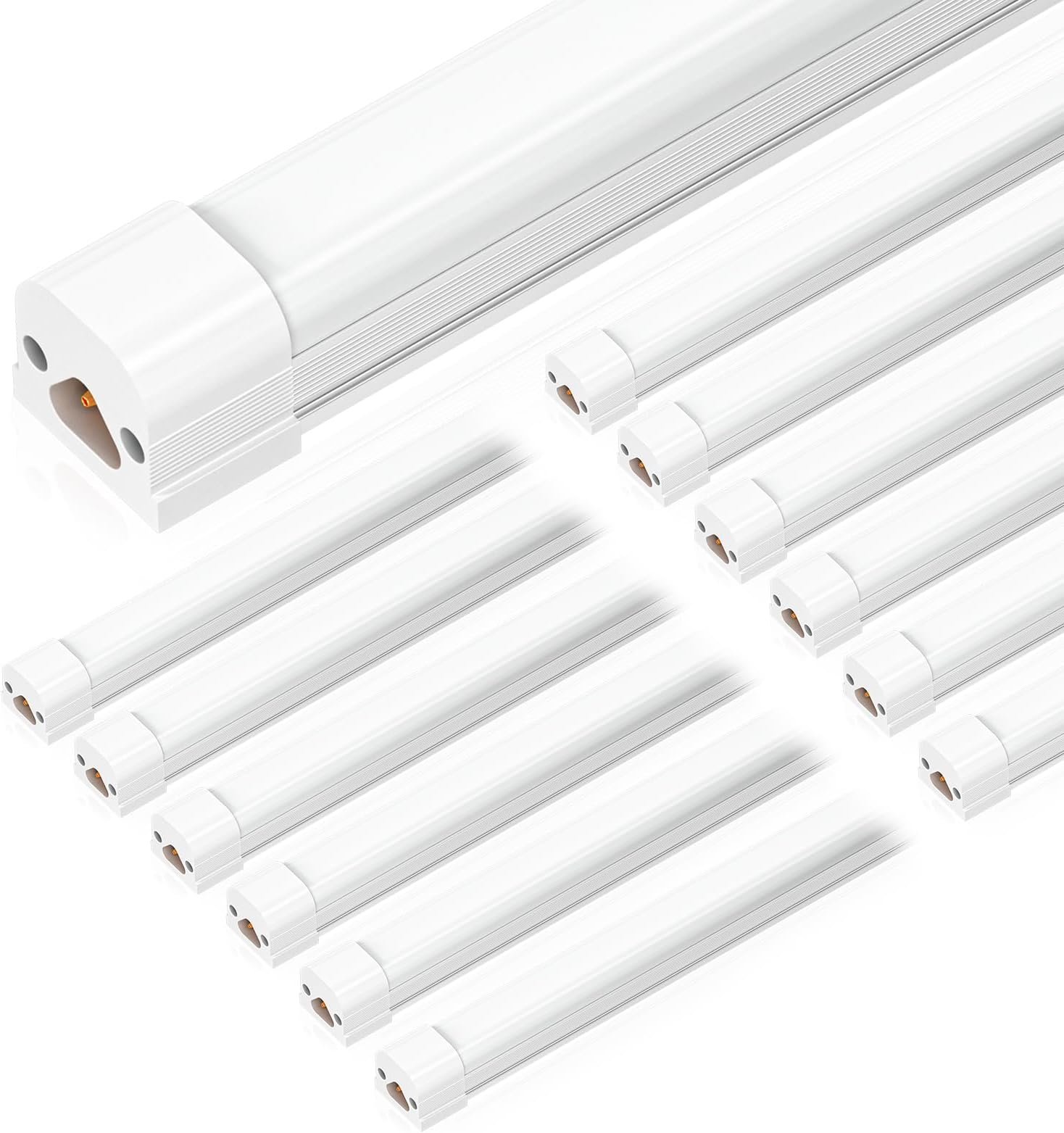 BBOUNDER 12 Pack T8 LED Shop Light 4FT, 4200LM Super Bright Led Tube Light, 6500K Cool Daylight, 40W Equivalent 250W, Linkable Integrated Light Fixture with Plug for Garage, Workshop, Warehouse