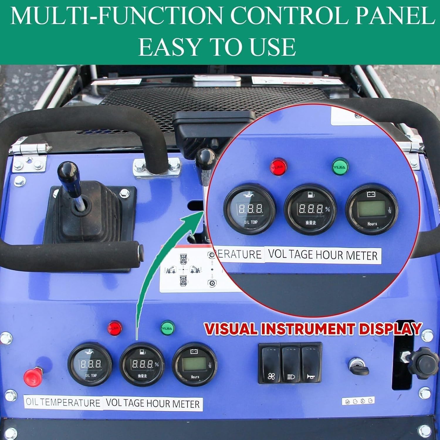 23-horsepower Compact Loader, Mini Slide Rail Loader, For Farms And Construction (blue)(Pallet Fork+auger)