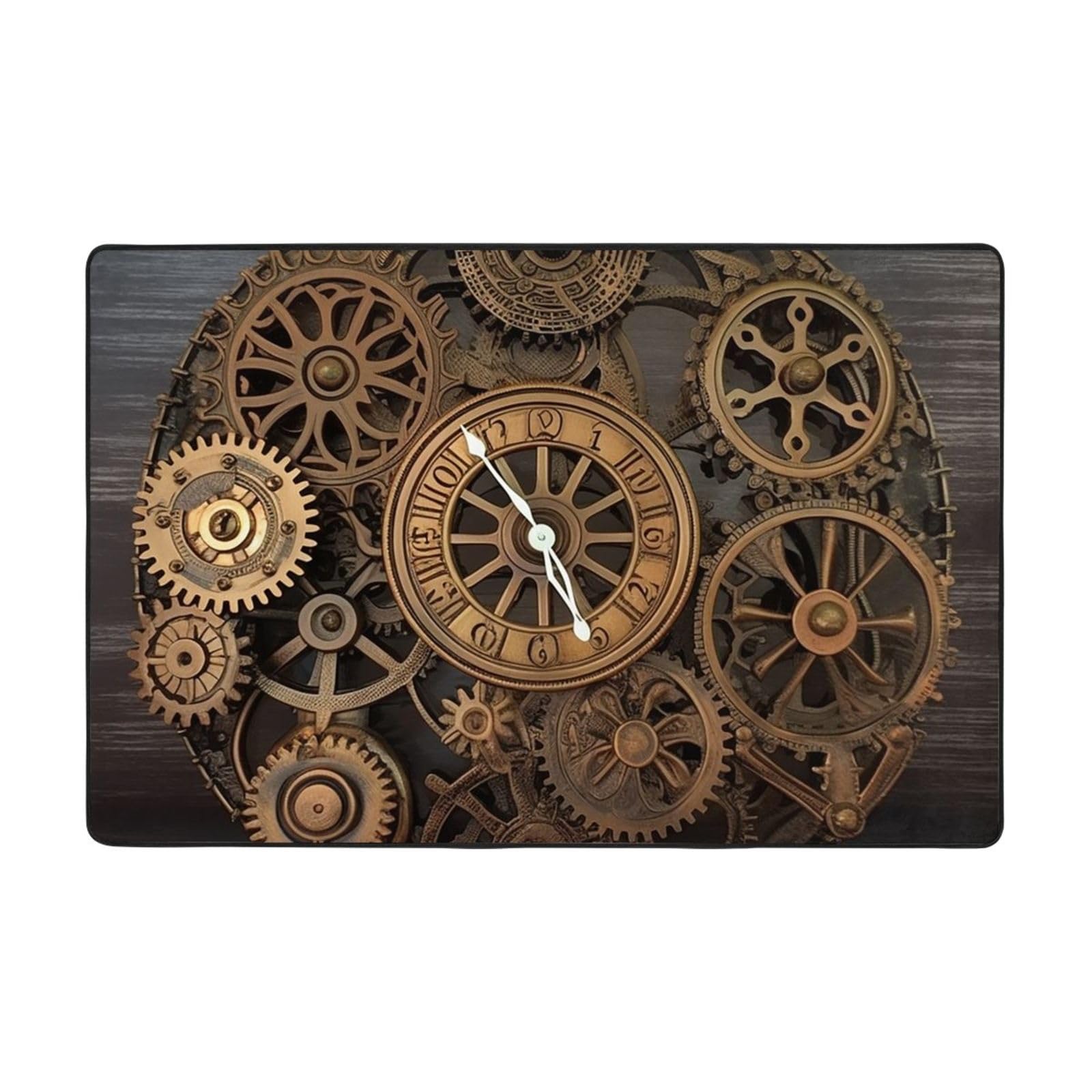 Tapis engrenages steampunk moderne déco salon chambre 91x61cm