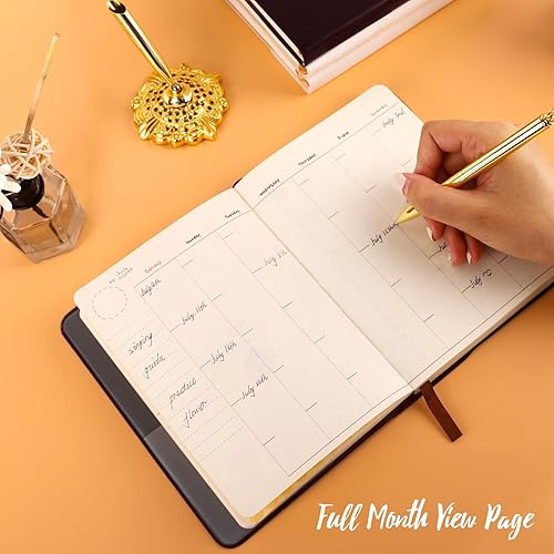 Miniatura 2 de Agenda 2024-2025, agenda semanal y mensual con calcomanías, calendario de cualquier año sin fecha impresa, 4.5 x 6.15 pulgadas (cacao)