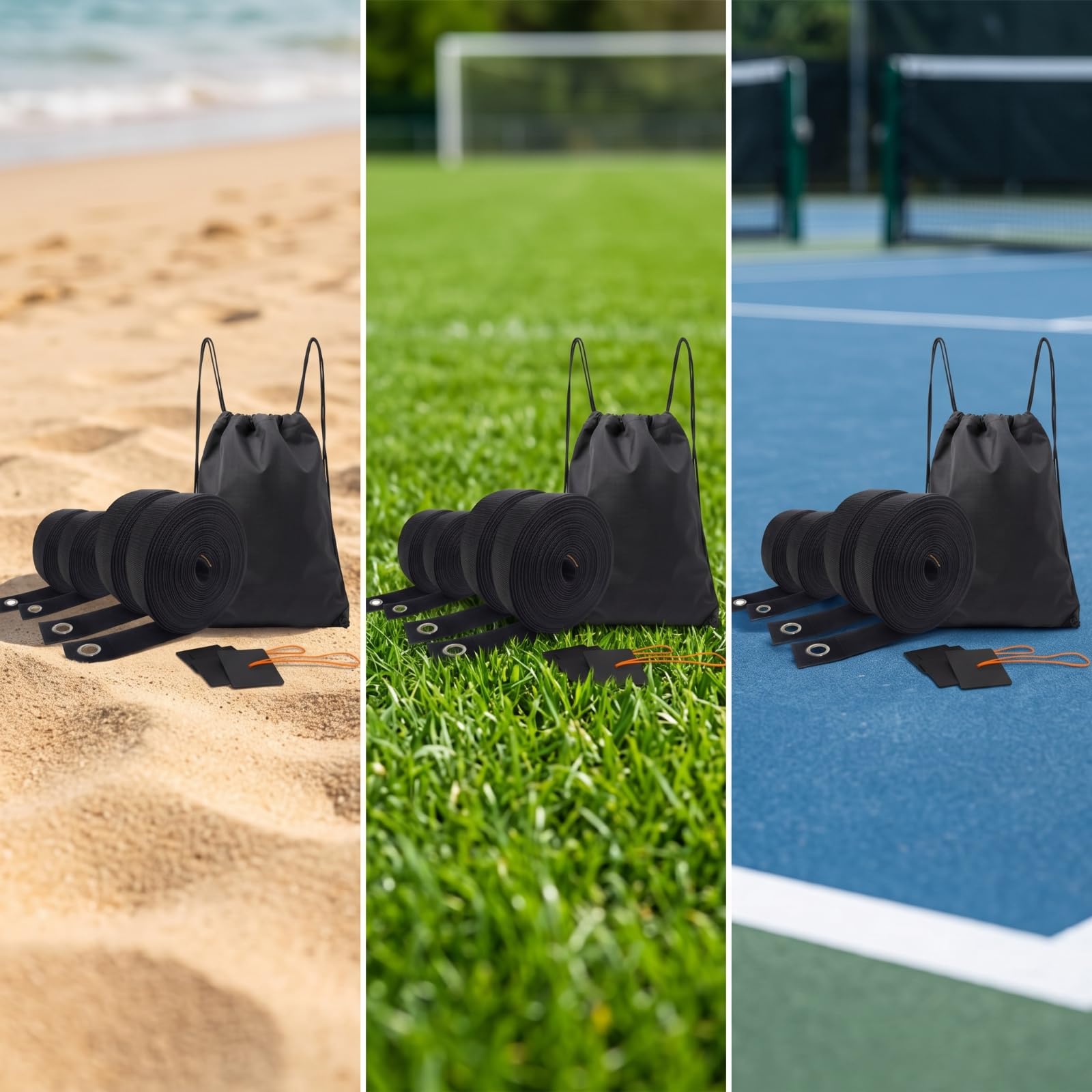 LOVIVER Kit Marcación Cancha Voleibol | Portátil, Kit Límites Voleibol, Firme, para Entrenamiento Al Libre