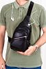 Av A Dos Cross Strap Bag, Chest Bag, Unisex Black Waterproof Vegan Leather Headphone Outlet Cross Waist Shoulder Chest Bag Bodybag