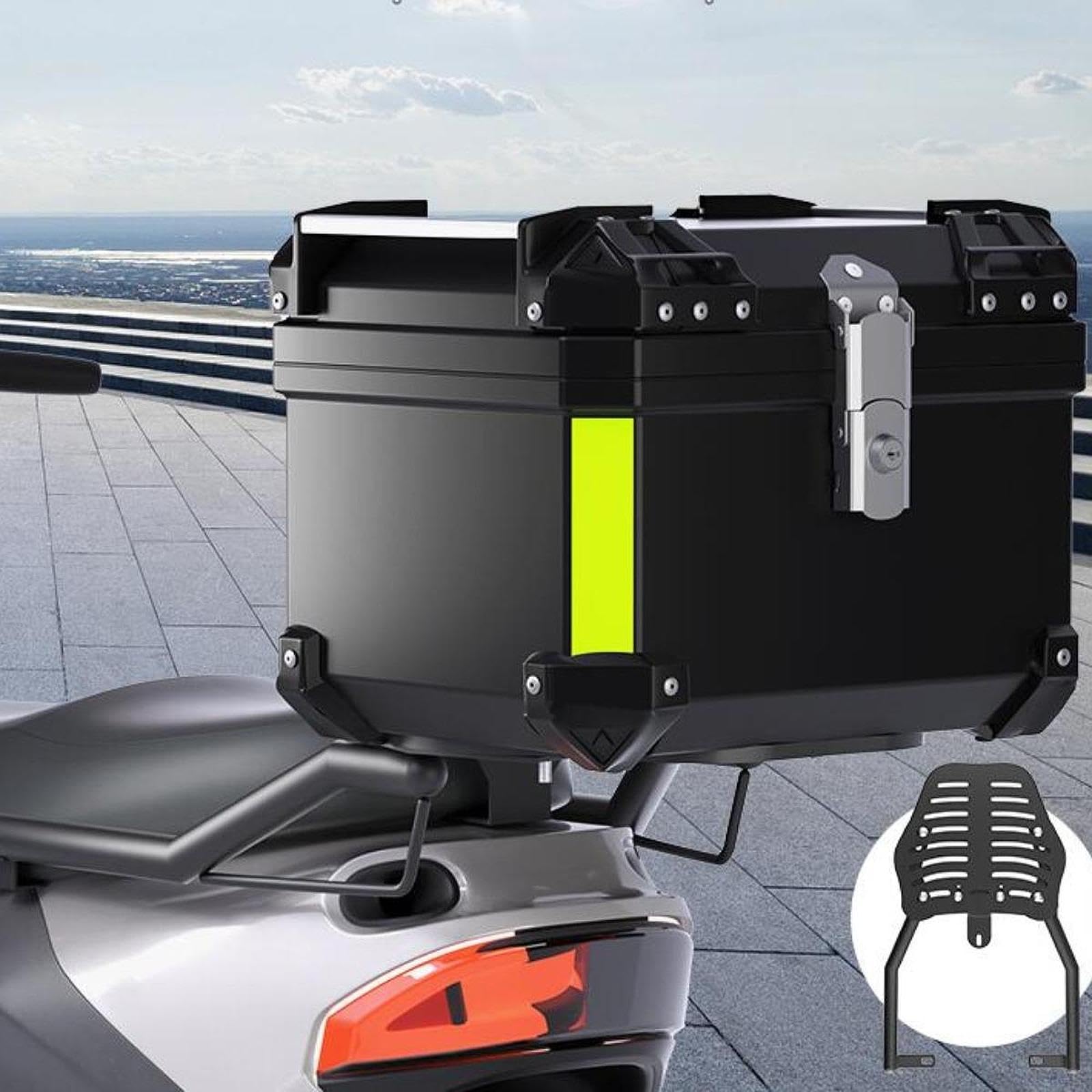 Portaequipajes Trasero Genérico para Motocicleta, Trasero para Motocicleta, Portaequipajes Trasero para Motocicleta, Portaequipajes de Carga para Asiento Trasero, Aleación Ajustable