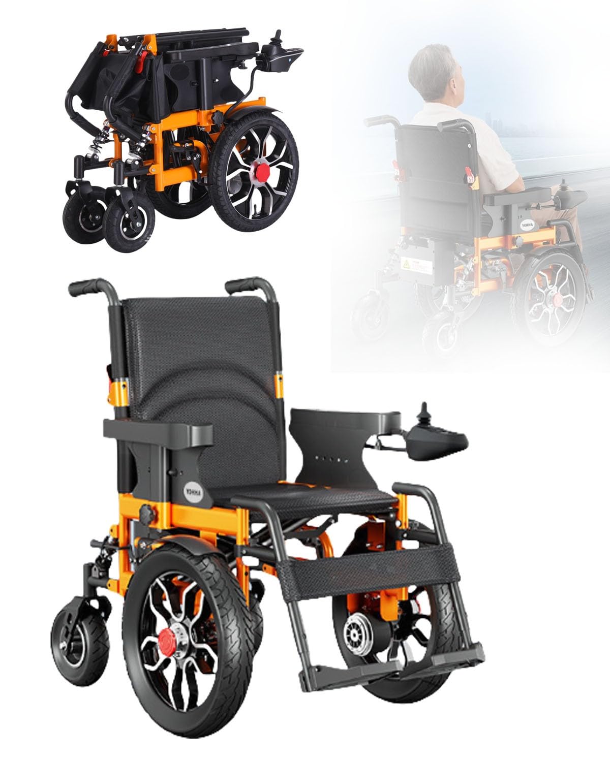 Scooter elettrici per anziani, sedia a rotelle elettrica leggera per adulti, sedie a rotelle elettriche pieghevoli, con batteria al litio rimovibile da 10 Ah, autonomia di 20 km, per anziani 12 A