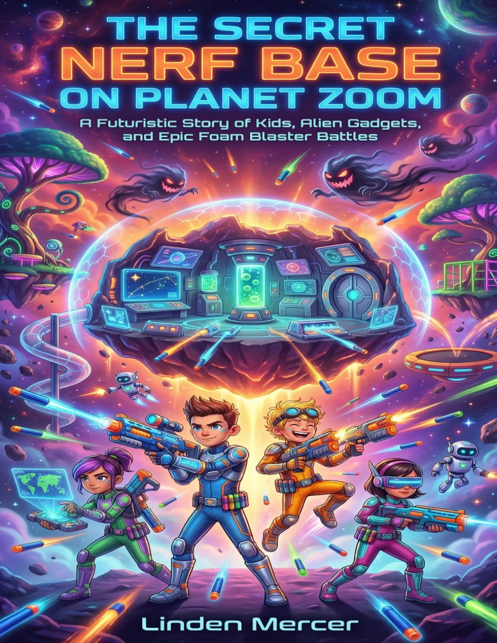The Secret Nerf Base on Planet Zoom: A Futuristic Story of Kids, Alien Gadgets, and Epic Foam Blaster Battles