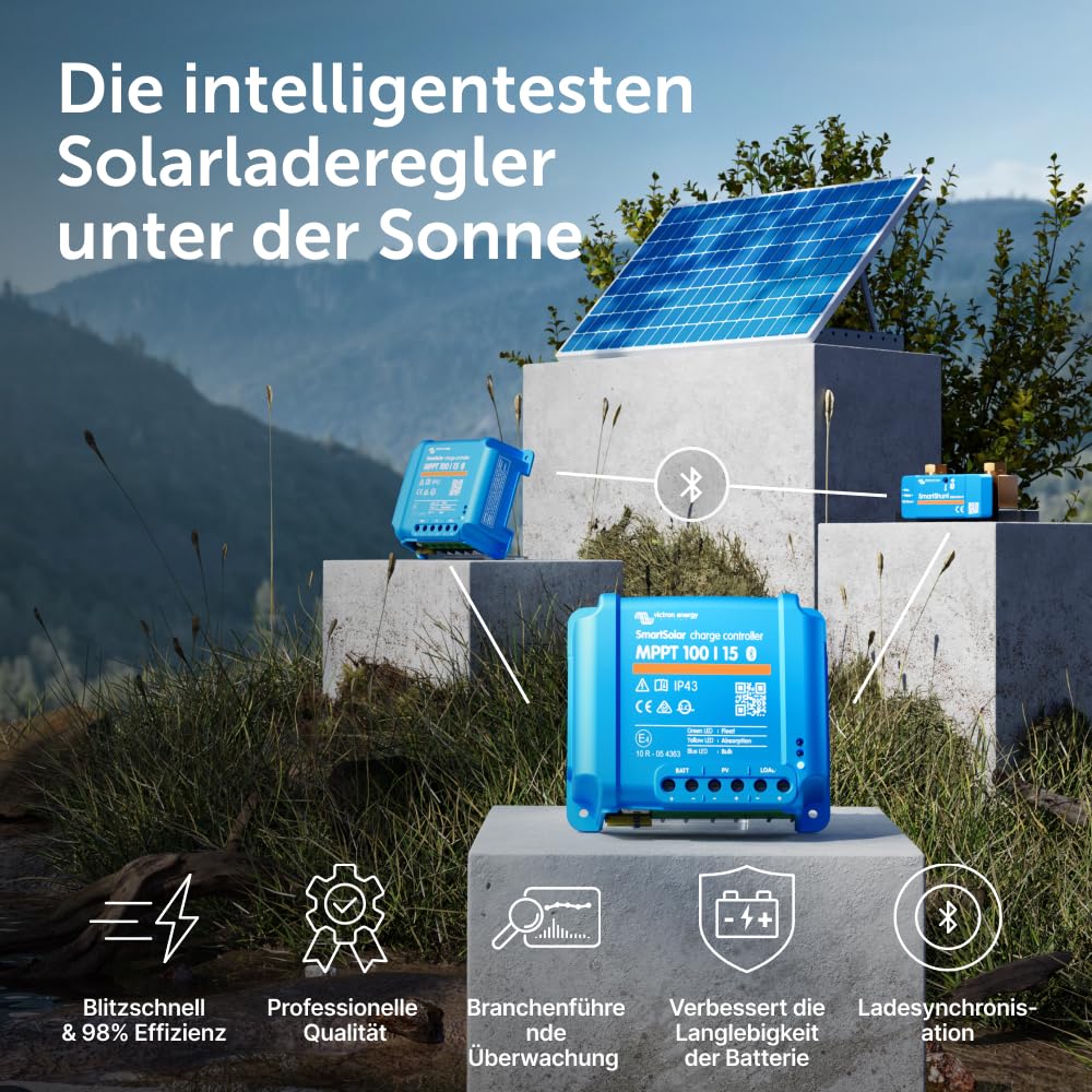 Victron Energy SmartSolar MPPT 100V 15 Amp 12/24-Volt Solar Laderegler (Bluetooth)