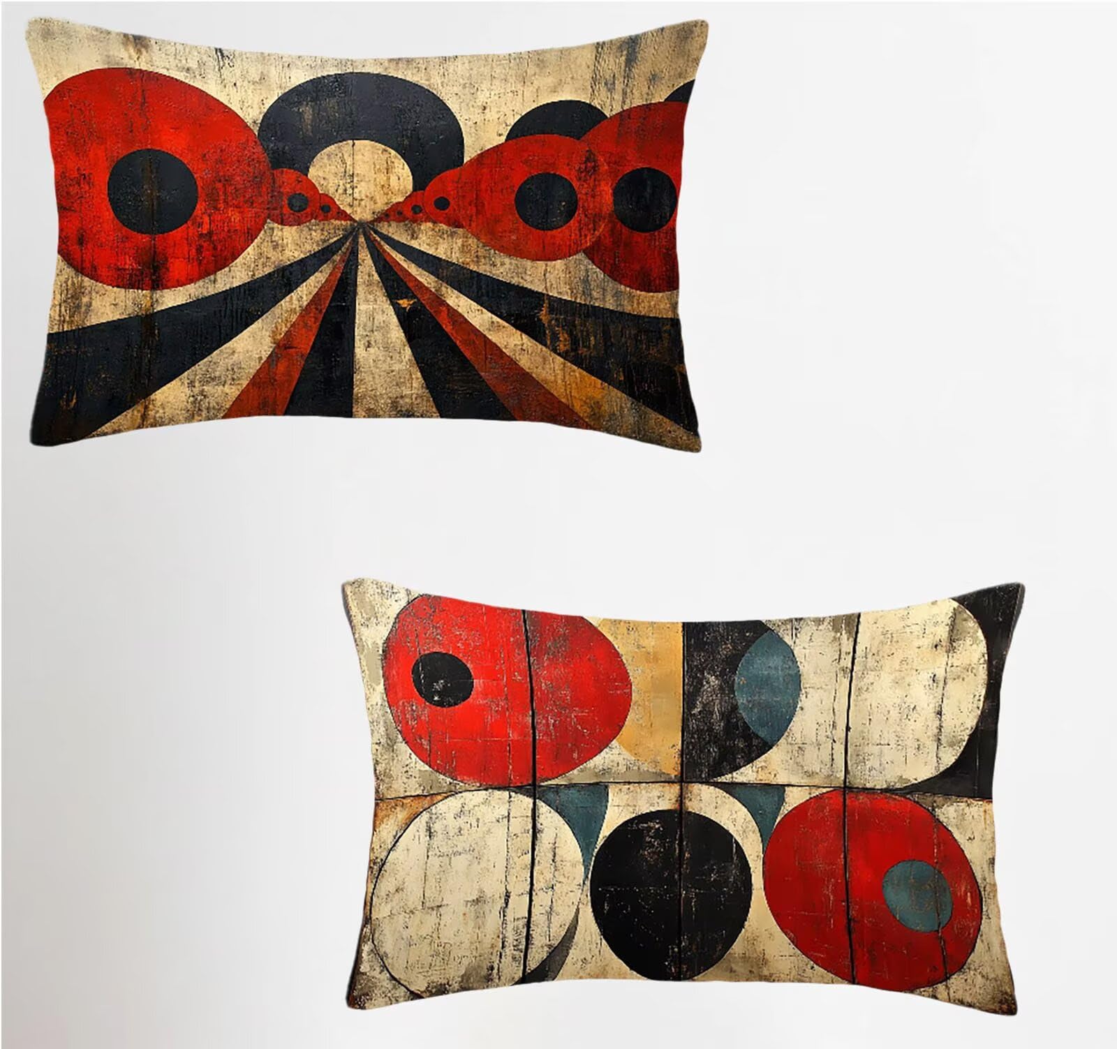 Federe Cuscino 70x90 Set di 2, Geometria Federe Cuscini Divano Velluto Morbido, Rettangolari Copricuscini 70x90cm Con Cerniera Invisibile, Copricuscino per Camera Casa Decorazioni, Astratto 1-4450