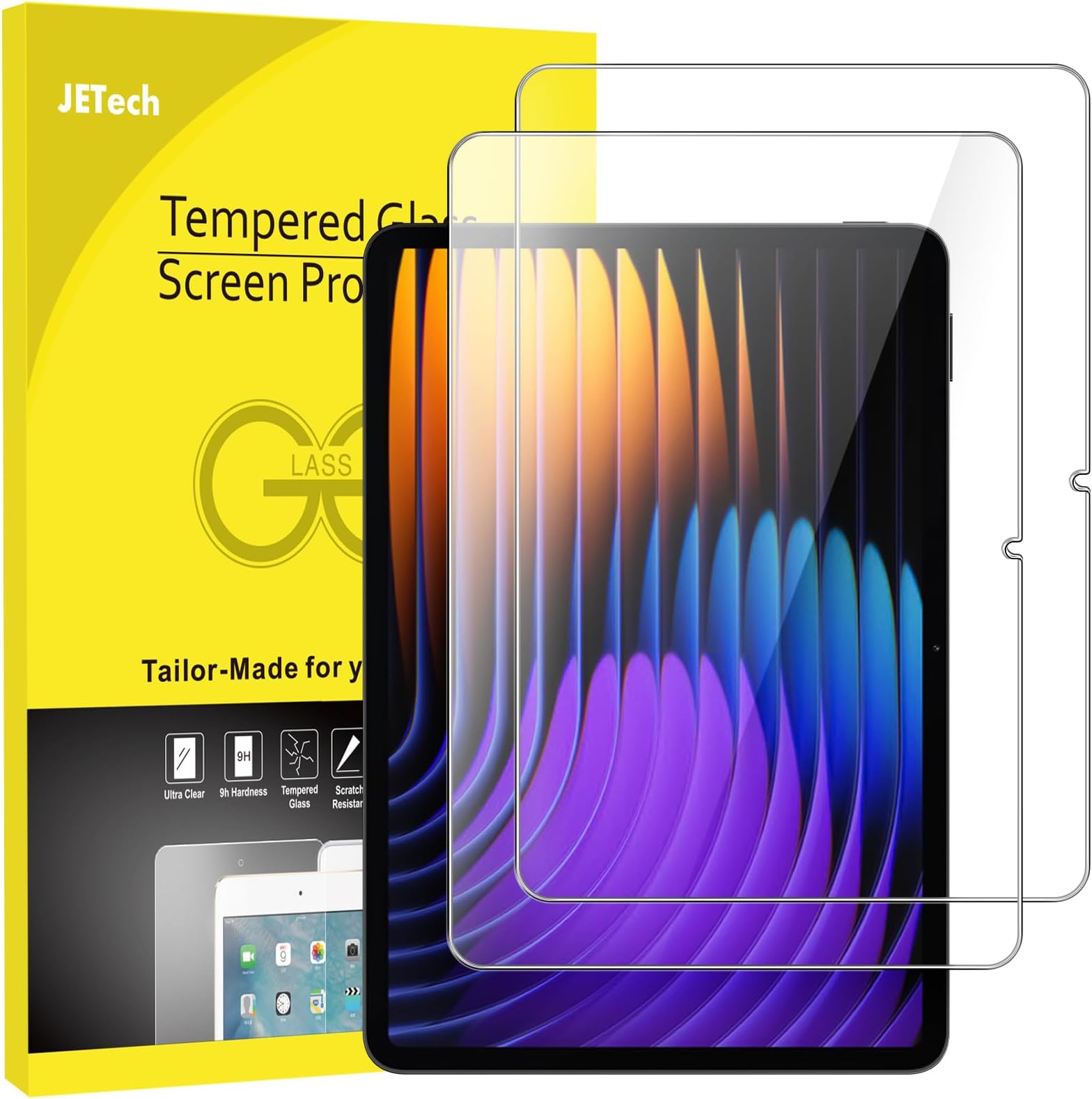 JETech Screen Protector for Xiaomi Pad 8/8 Pro & Pad 7/7 Pro (11.2-Inch, 2026/2025 Model), 9H Tempered Glass Film, HD Clear, 2-Pack