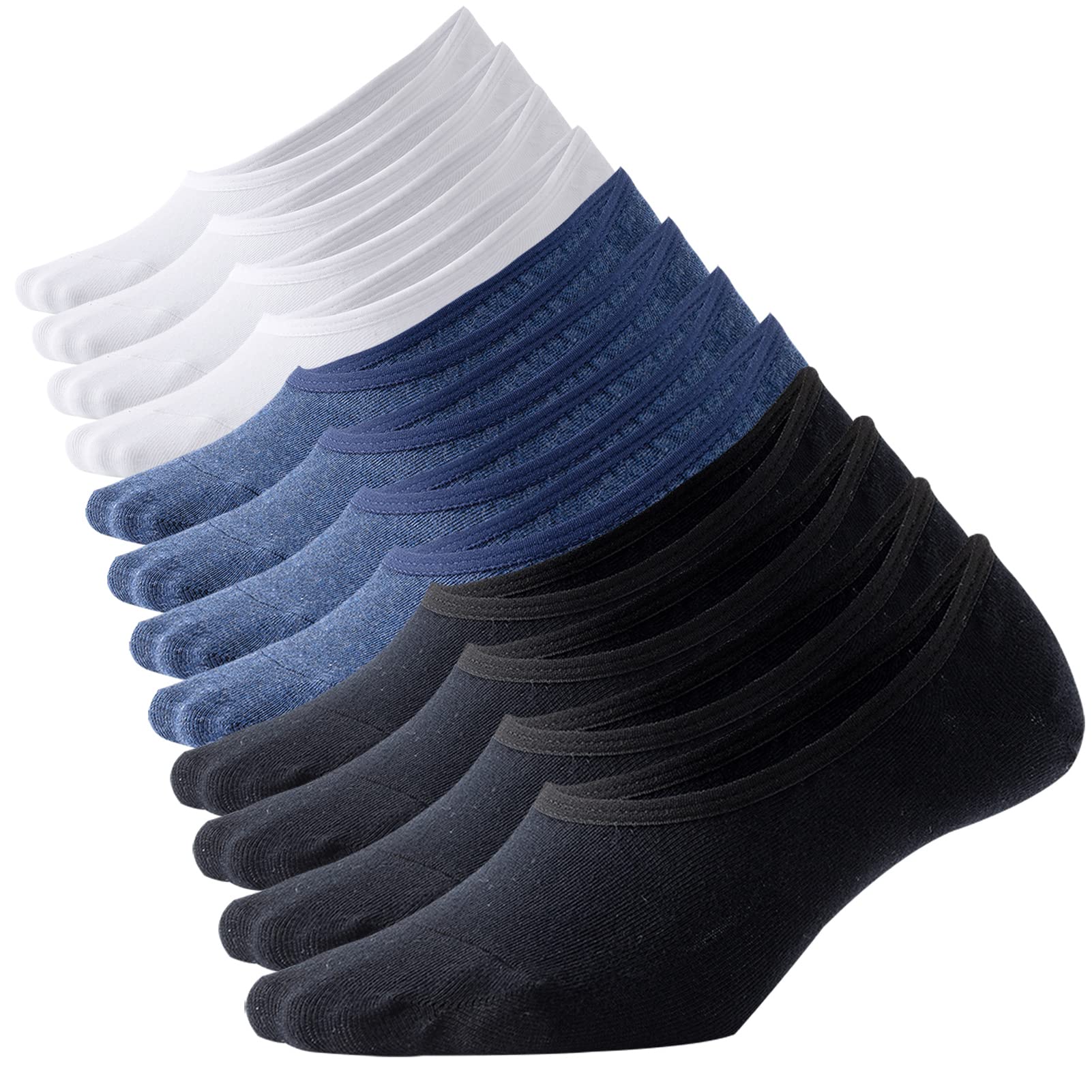 Mens Truly No Show Socks Women Cotton Low Cut Invisible Socks Non Slip
