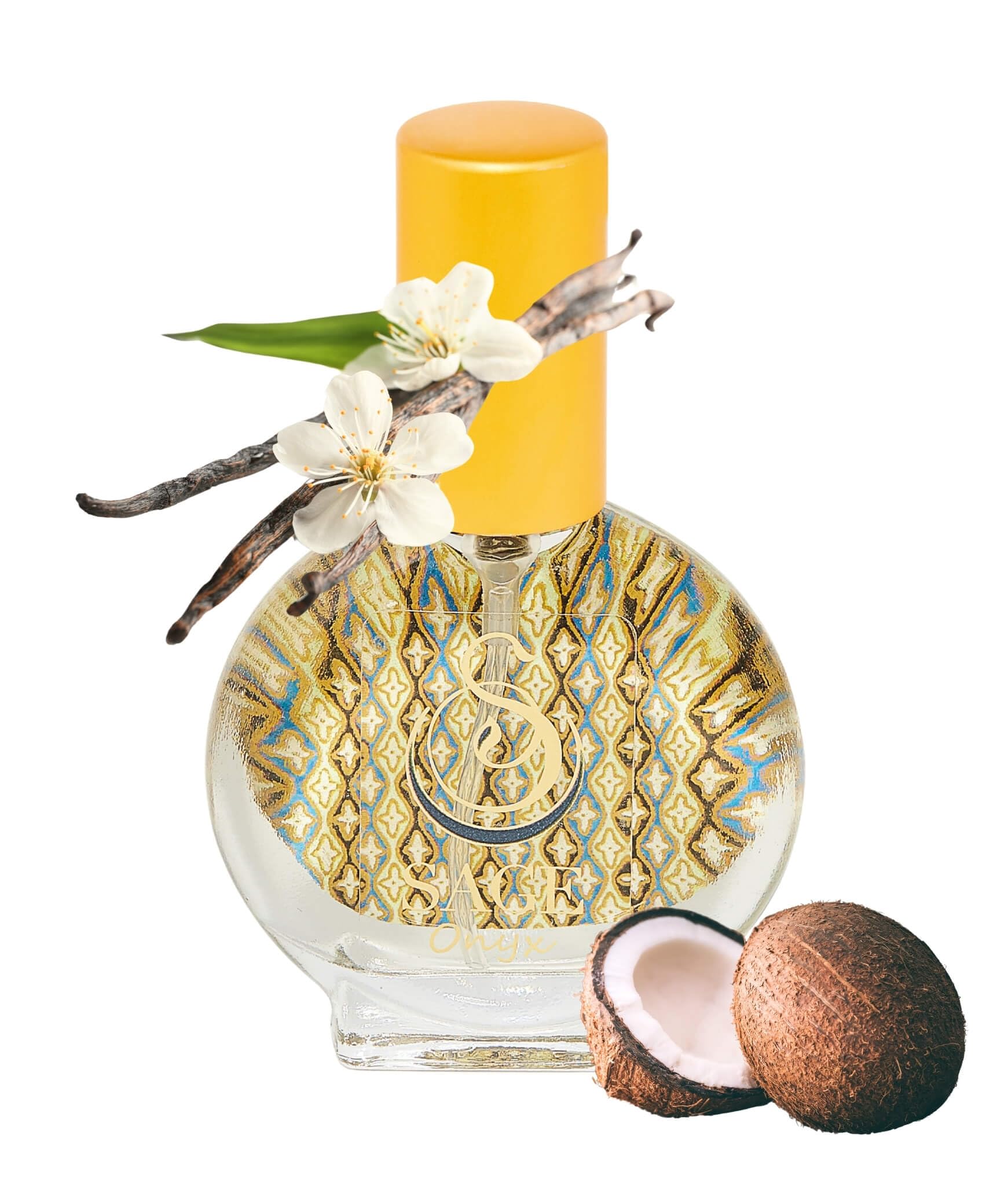 The Sage Lifestyle ONYX Eau de Toilette Spray Perfume (0.5 Oz/15 ml) - Travel Perfume, Vegan Perfume Oil - Feel Subtle Hint of Oakmoss, Vanilla Nectar, Tunisian Amber & Sheer Musk