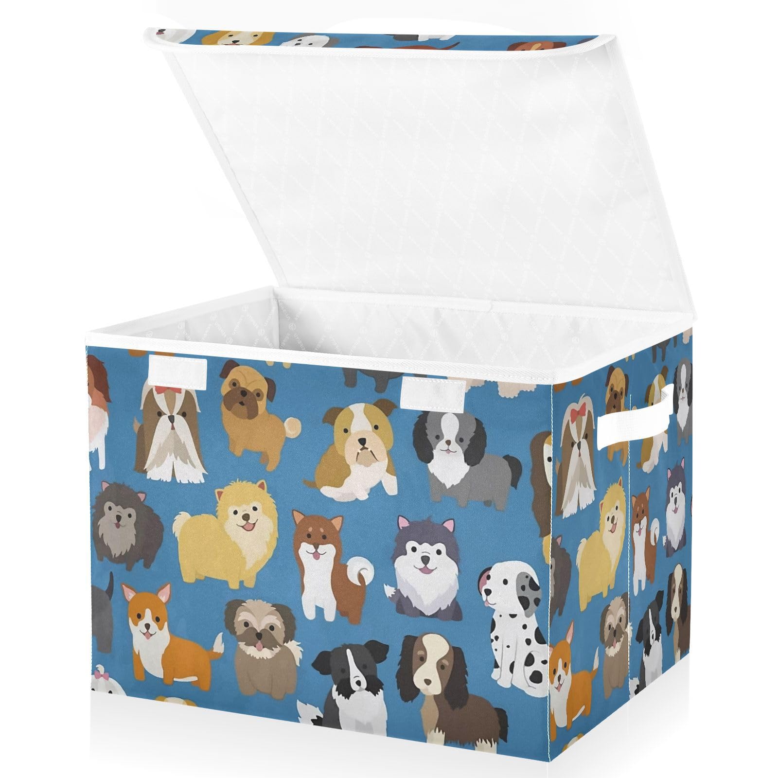 Amazon｜収納ボックス 折り畳み式 犬柄 犬の識別の種類 動物好き 収納