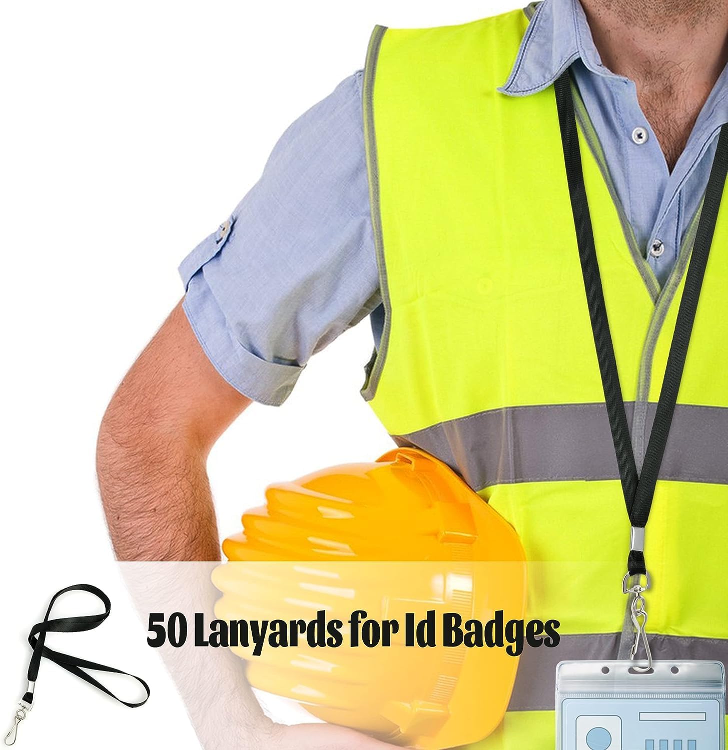 Lanyards for Id Badges Lanyards Safety Badge Lanyard 36" with Swivel Hook (Black 100 Pack) - Image 6