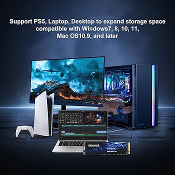 Amazon | Ediloca EN705 SSD 2TB PCIe Gen4 NVMe M.2 2280 PS5