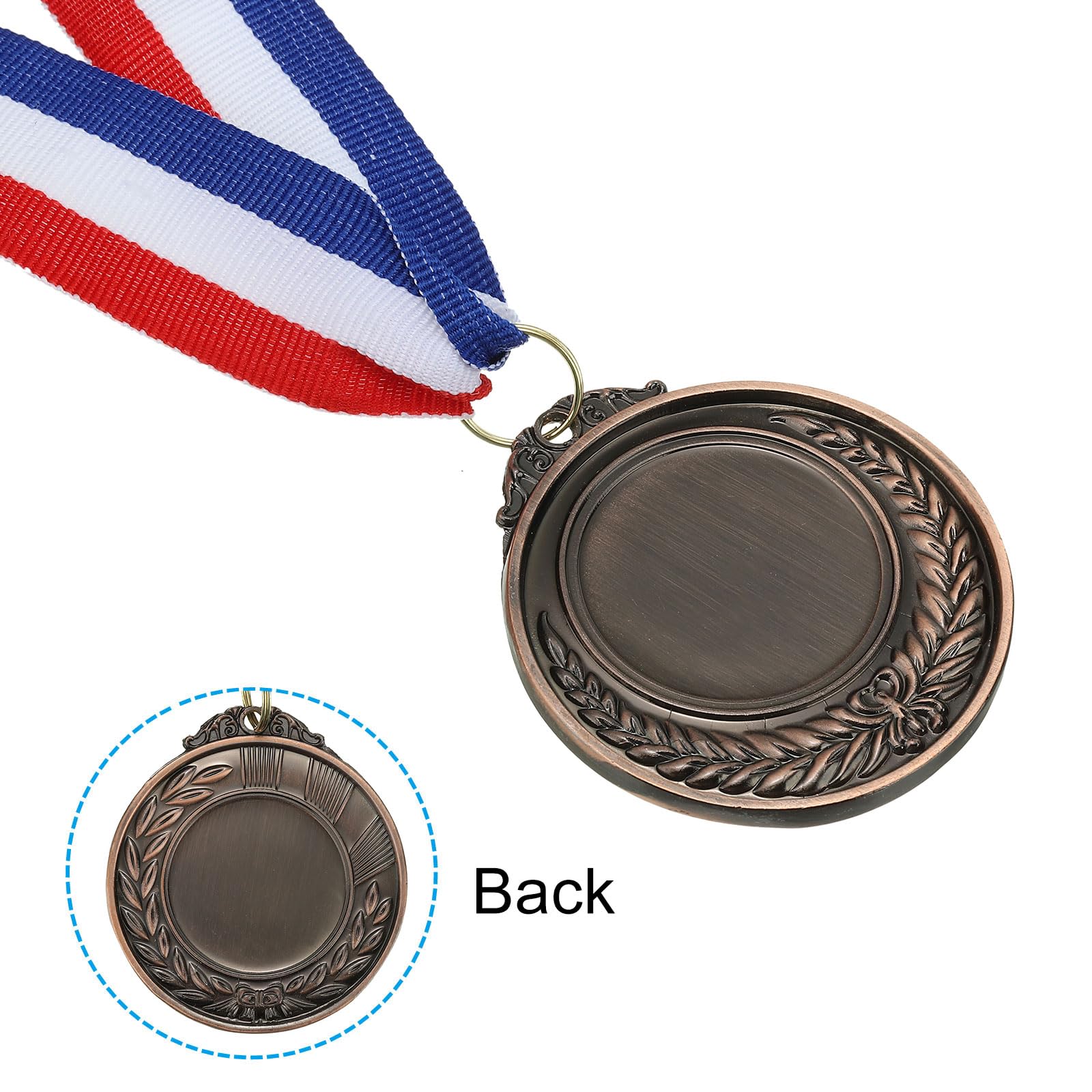PATIKIL Médailles Vierges, Lot De 10 Médailles En Bronze Avec Ruban, Kit Pour Créer Vos Propres Médailles, Prix De Médailles Pour Les Jeux Sportifs Et