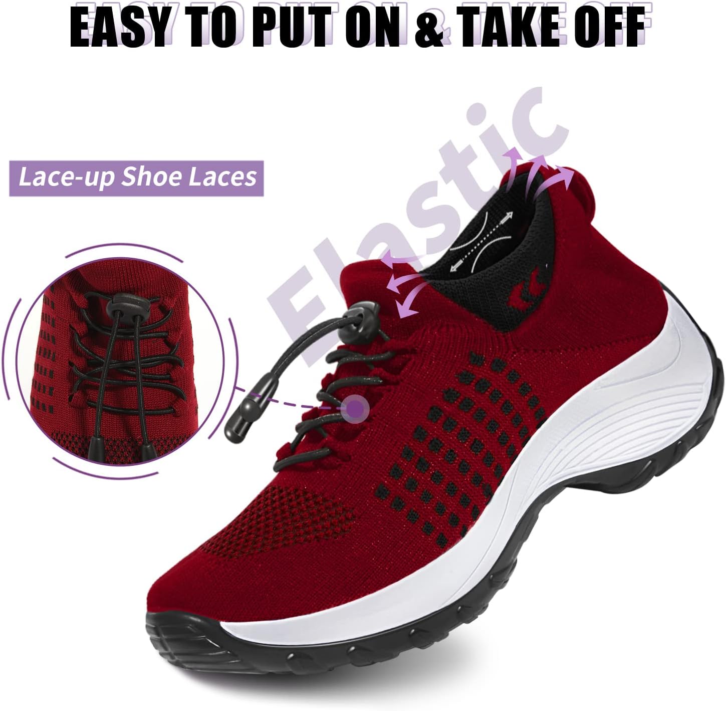 STUNAHOME Orthopedic Sneakers Breathable Women Walking Shoes Slip on Trainers Women's Comfortable Casual Ladies Athletic Shoe Thick Bottom - Image 5