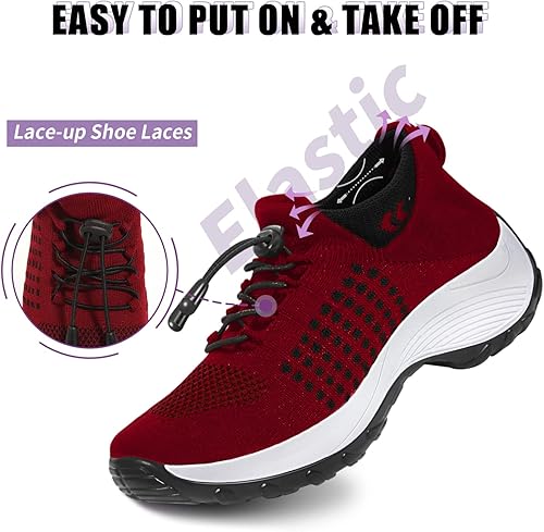 Miniatura 4 de STUNAHOME Zapatillas Ortopédicas Transpirables para Mujer Zapatos para Caminar Sin Cordones Zapatillas de Entrenamiento Cómodas Casuales para Mujer