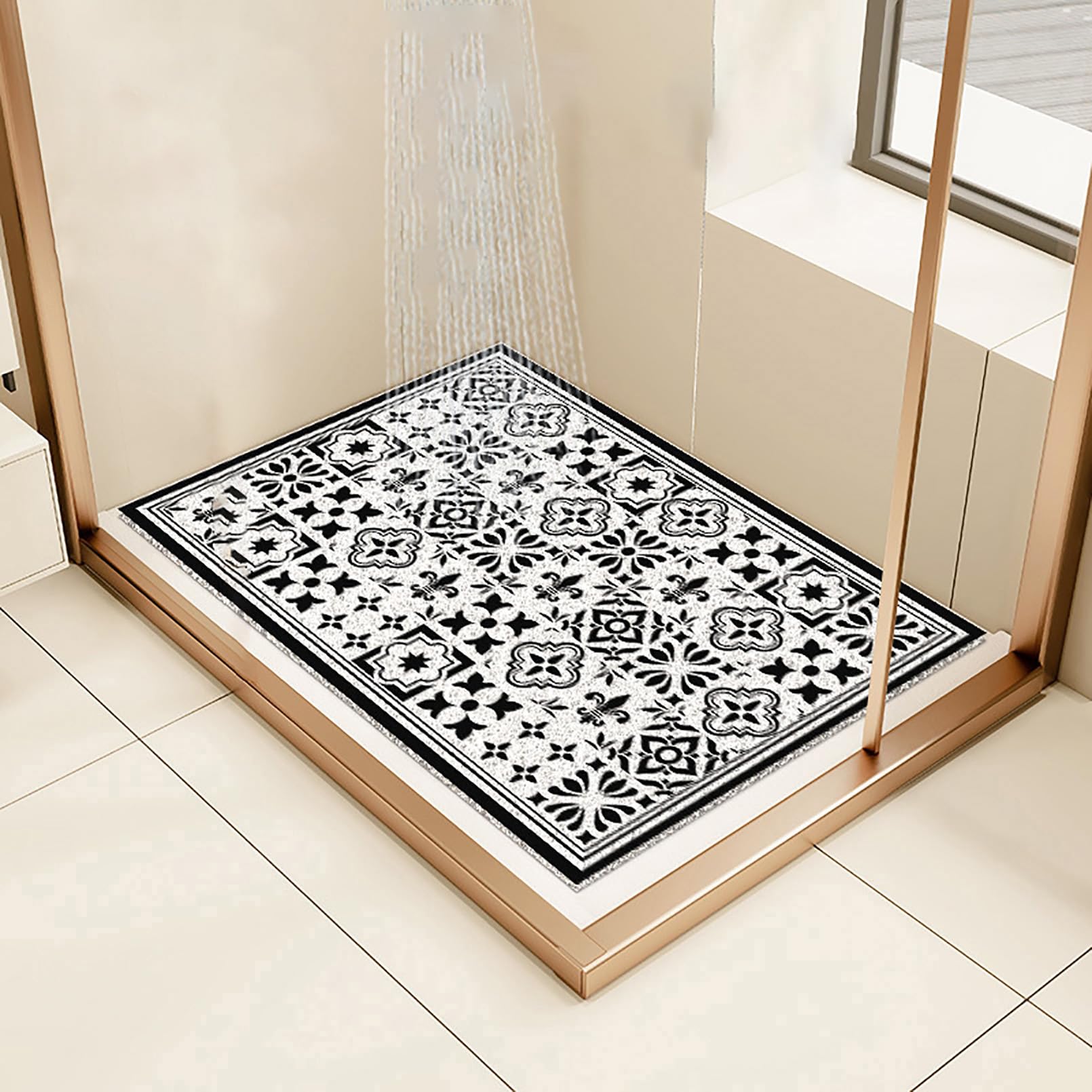 Tappetino da doccia quadrato antiscivolo Tappetino da doccia in morbido PVC con antimuffa ad alta permeabilità all'acqua ad asciugatura rapida 40 x 60 cm