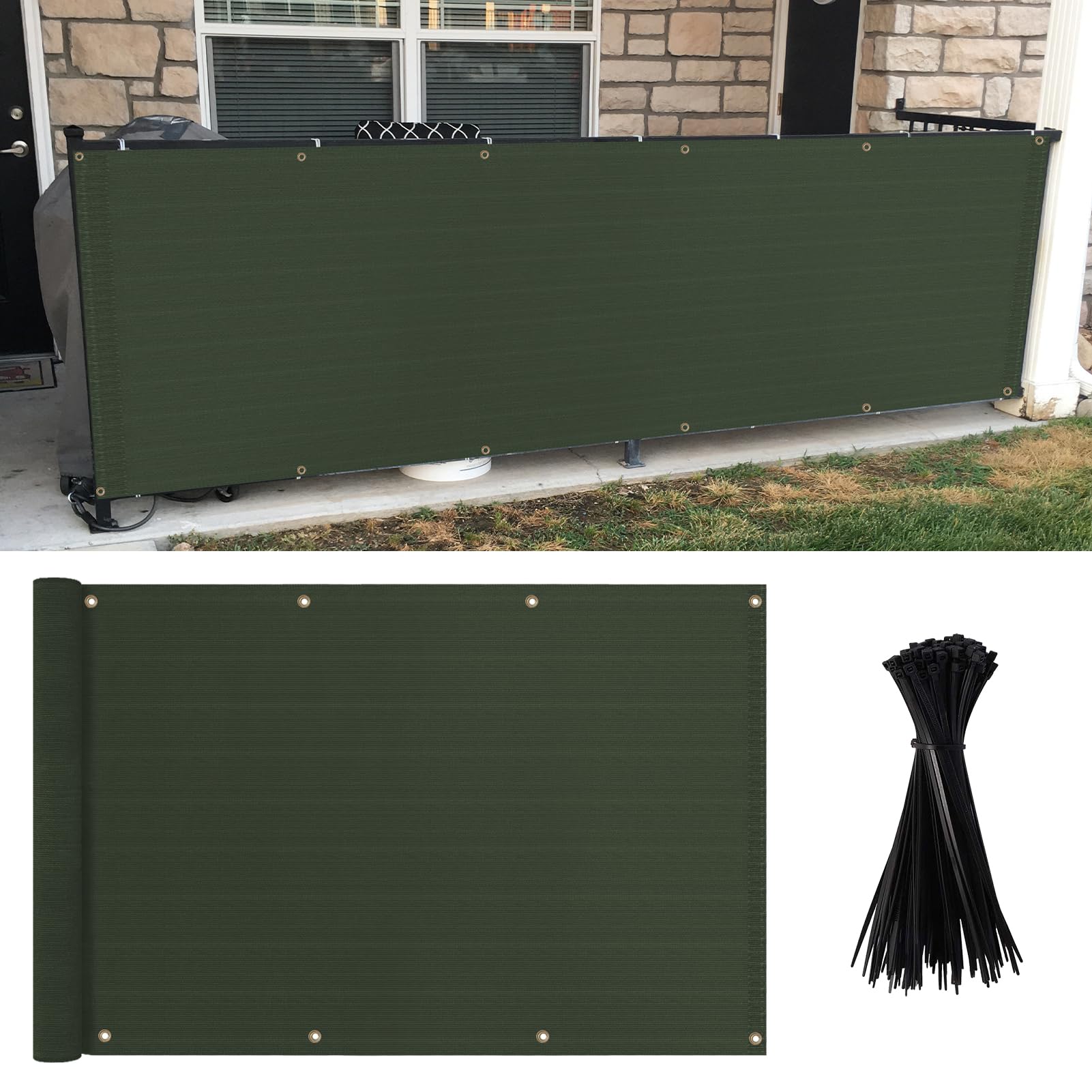 Amazon.com : Meanchen Balcony Privacy Screen 3×10FT,Apartments Railing ...