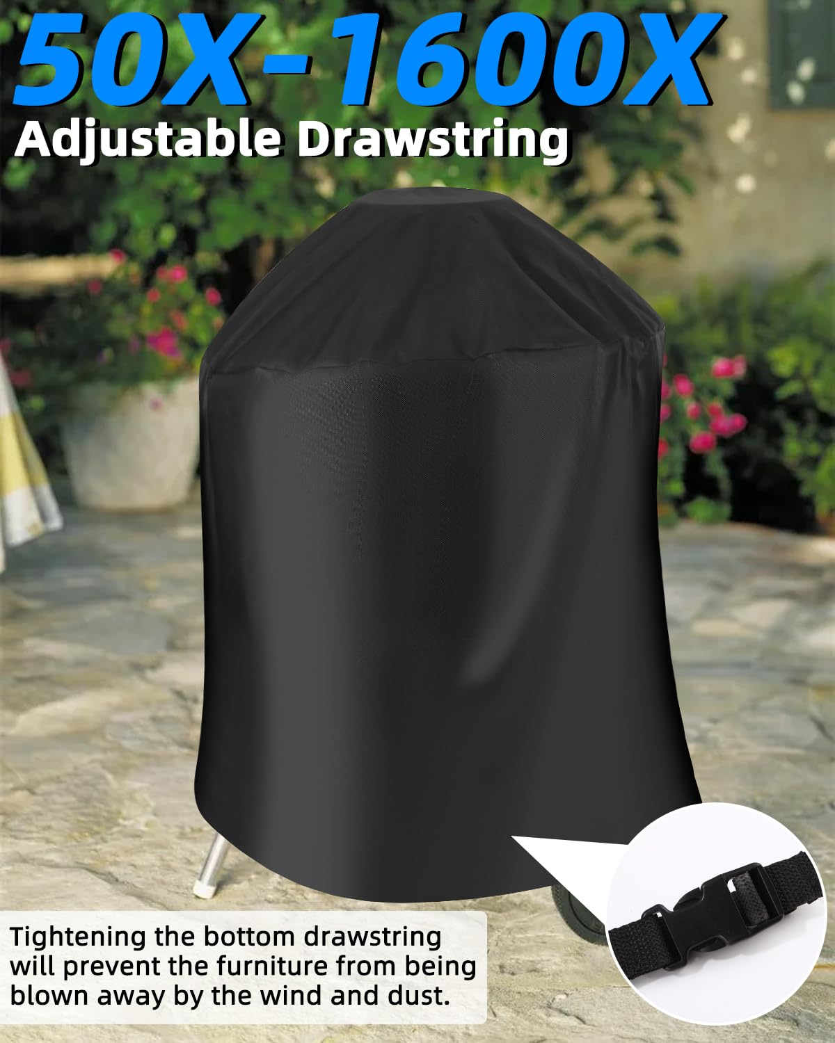 Housse De Protection Barbecue/Tables Jardin 100x90 Cm – Noire, Imperméable & Résistante Au Vent