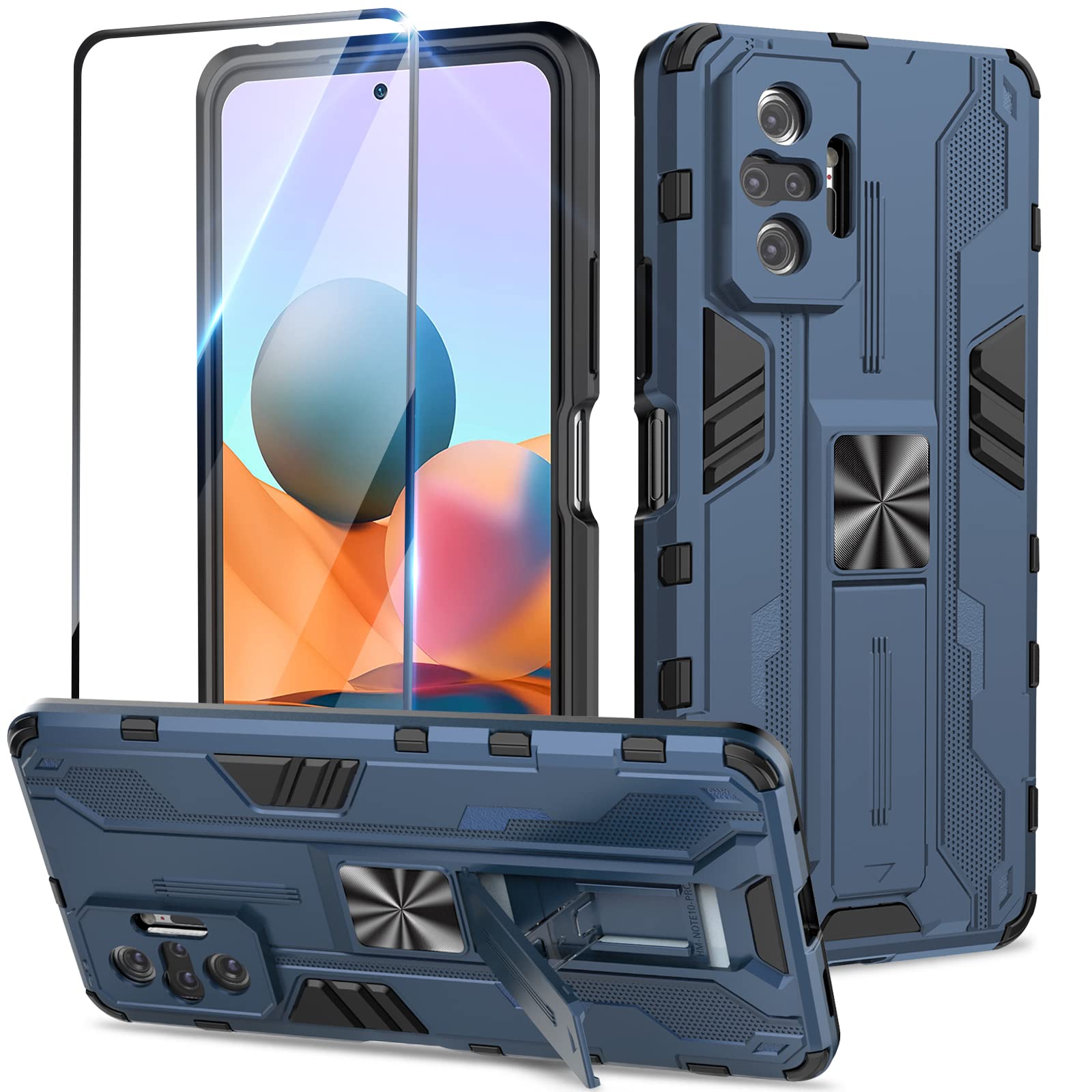 Funda para Samsung Galaxy A13 4G con Cristal Templado Protector Pantalla, Carcasa Antigolpes con Soporte anular metálico, Case Protectora de Grado Militar, Negro — view 261