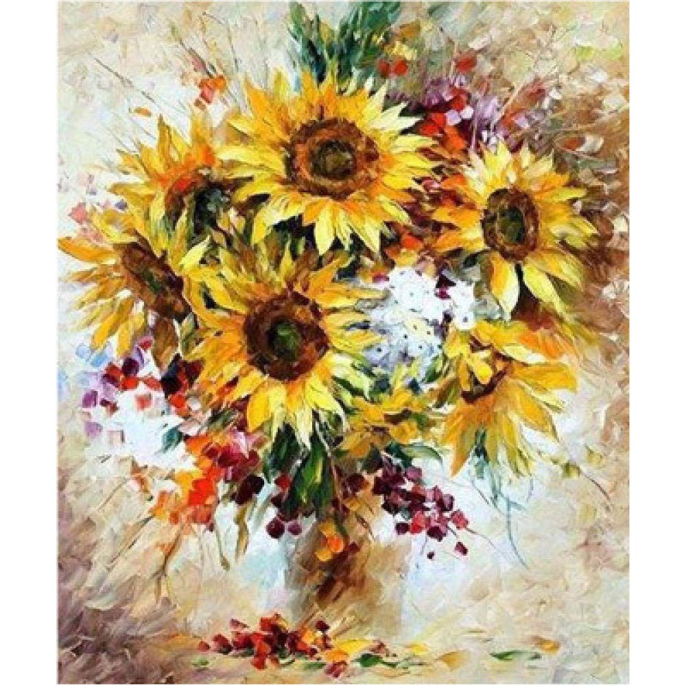 Kit broderie diamant tournesol 50x60 cm pour chasser le stress par l'art thérapie